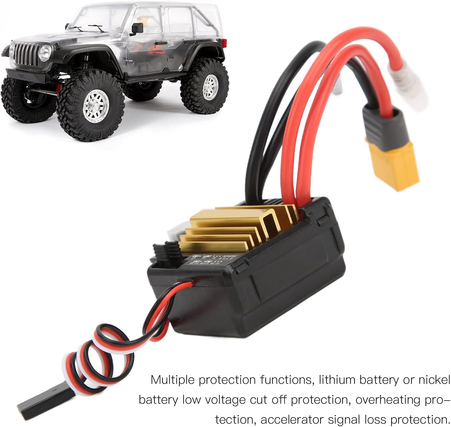 Dilwe RC 80A ESC, 80A Plus V2 Electronic Speed Controller for 1/10 RC Brushed Crawler : Toys & Games