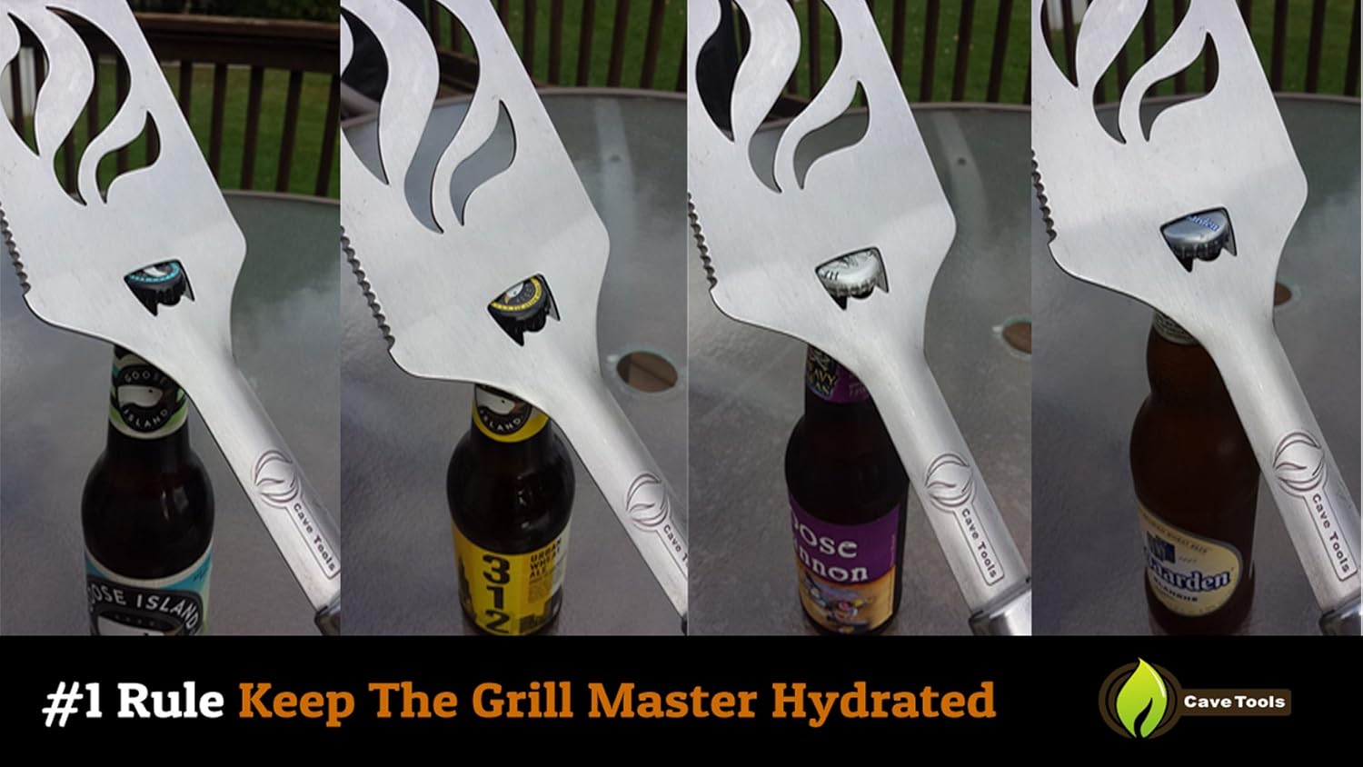Barbecue Spatula With Bottle Opener - Heavy Duty 20% Thicker Stainless Steel - Wide Metal Grilling Turner for Burgers Steak & Fish - Large BBQ Grill Handle - Best Cooking Utensils & Accessories : Patio, Lawn & Garden