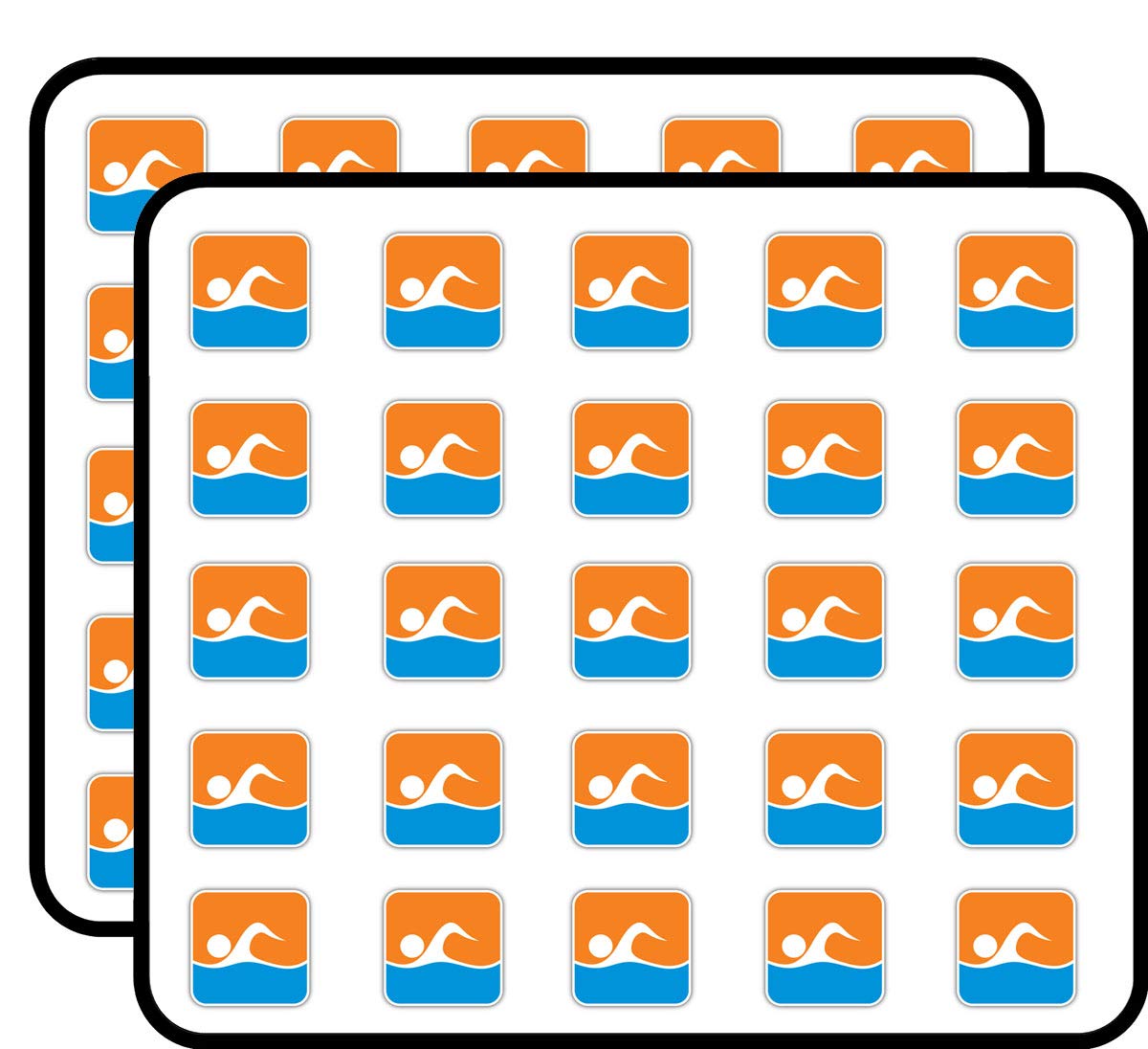 Swimming Sport Label Decorative Scrapbooking Sticker Waterproof Vinyl Stickers for Water Bottle, Laptop & Phone Case – 50 Pack