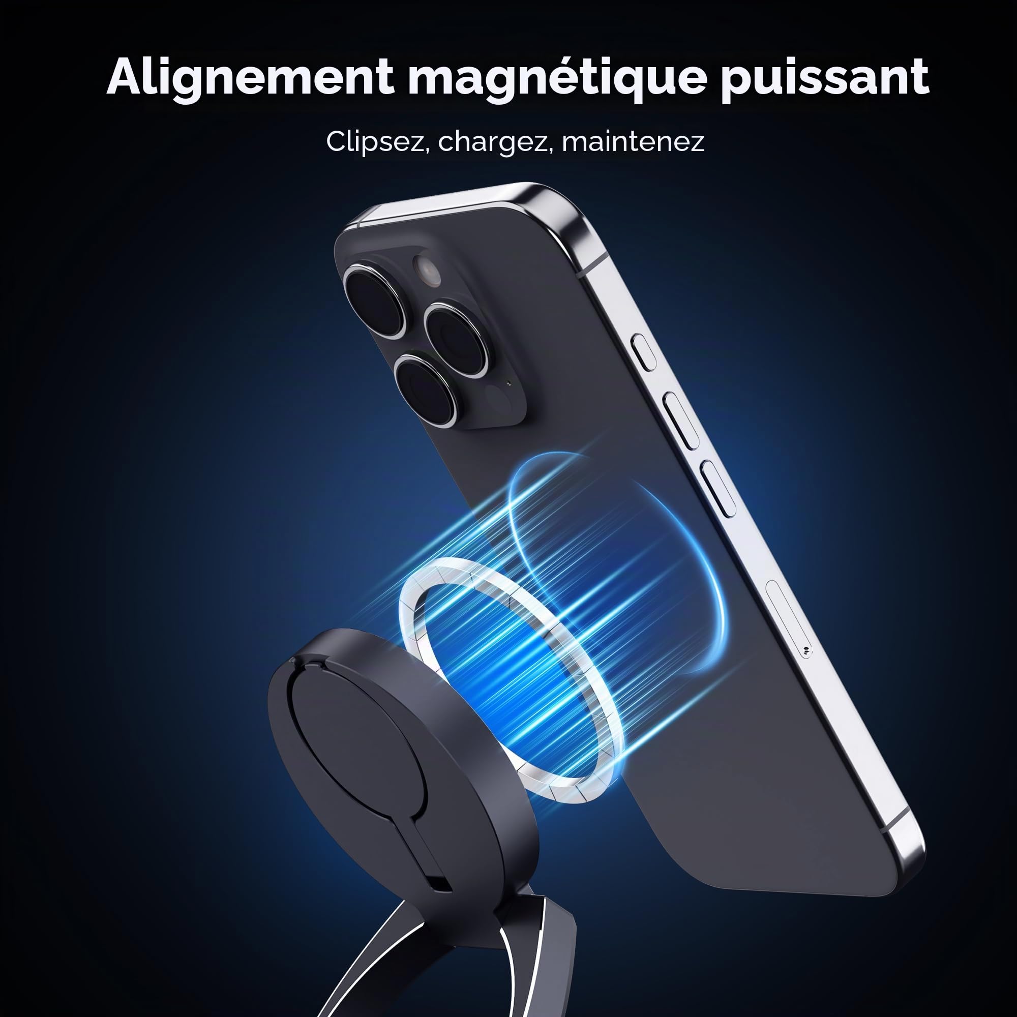 Chargeur Induction 3 en 1 Qi2 15W Magnétique en Aluminium pour iPhone 17/16/15 Pro Max, AirPods 4/3/2/Pro, Apple Watch S10/9/8, Station de Charge Rapide sans Fil pour Plusieurs Appareils