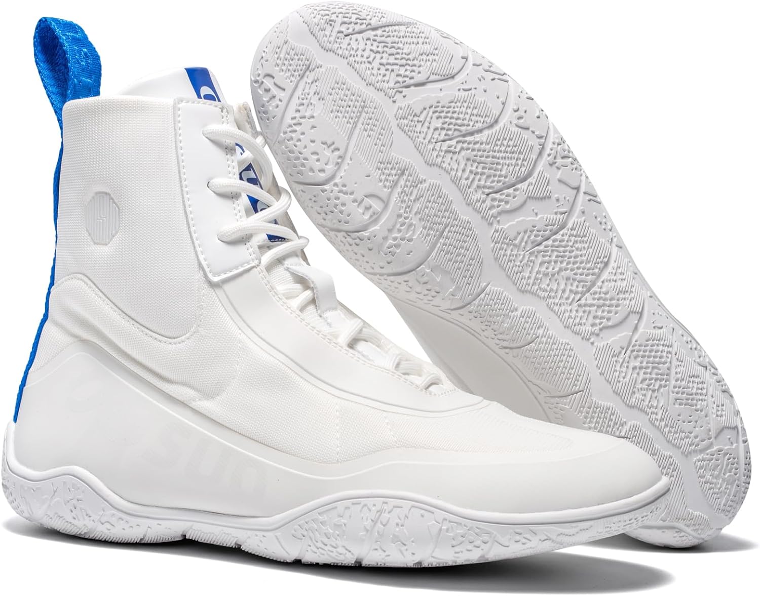 Mens Wrestling Shoes Boxing Shoes High Top Fitness Sneakers Weightlifting Fighting Shoes Zero Drop Sole