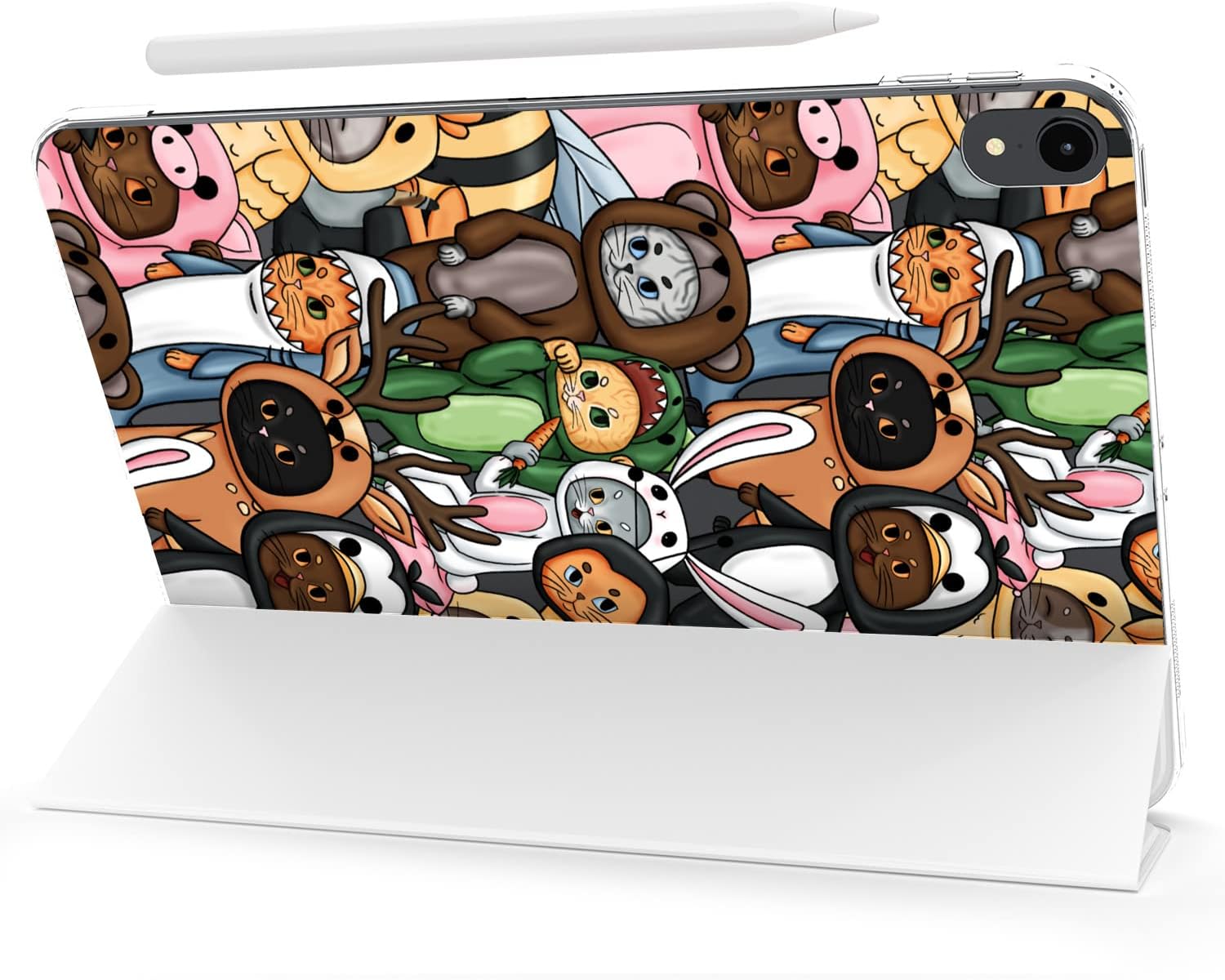Case for iPad Pro 13 M4 Air M2 11 2024 4th 10.9 2022 10.2 12.9 10.5 9.7 Mini 6 5 4 3 2 1 Closure Magnetic Kawaii Cute Cartoon Stand Animals Print Pets Design Cats Creative Kittens image 4