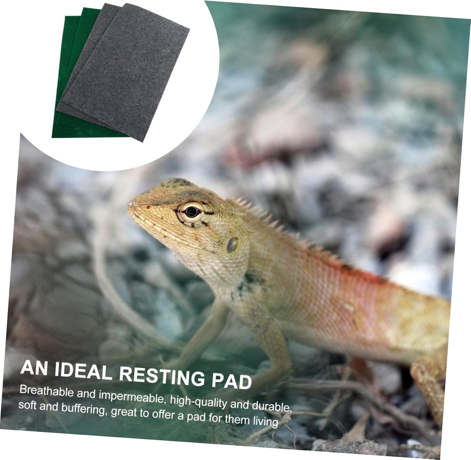 4Pcs Reptile Terrarium Carpet Substrate Mats for Lizards Gecko Snake Tortoise Breathable Polyester Habitat Liner with Fit Design for Cage Bedding
