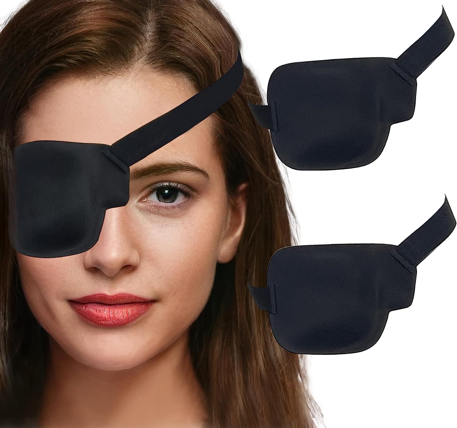Eye Patch, 2 Pcs Eye Patch for Adults and Kids, Adjustable, Patches 3D Eye Patch Eyepatch (Right Eye)