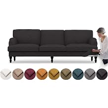 comfortly Cover for Stocksund 3.5 Seat Sofa, Replacement Slipcover, Heavy Duty 9 pcs Cover, Soft Durable Washable Fabric, Easy to Clean & Replace Crown - Black