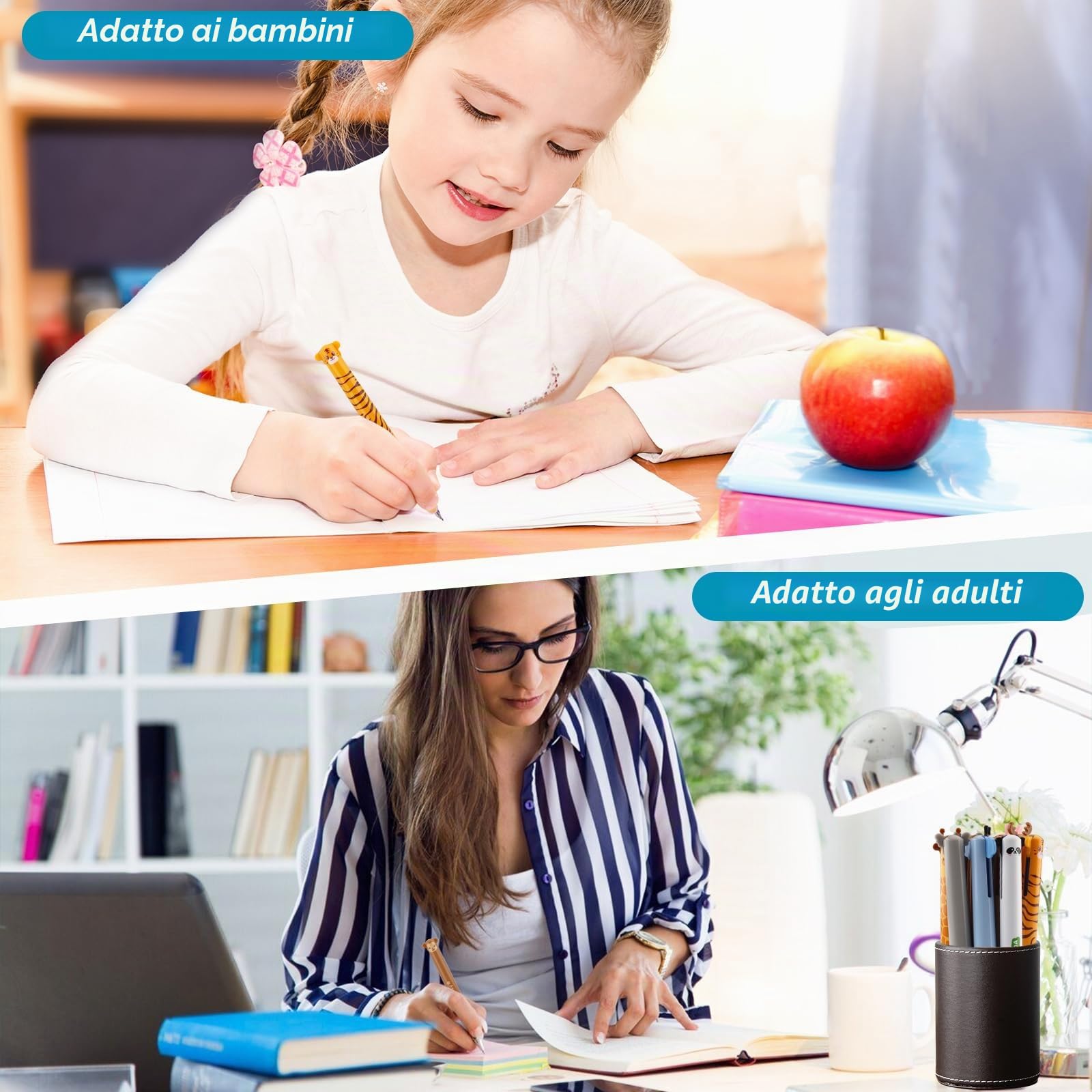 Penna Cancellabile 0,5 mm 12 Pezzi Rosso Blu per Scuola Ufficio