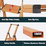WOA WOA 5 Échelle d'étape, Écheau d'escalier léger portable avec pédale large antidérapante, échelle pliable en aluminium, Tabouret d'étage avec poignée de main pour bibliothèque Accueil 330lbs - Grains de bois