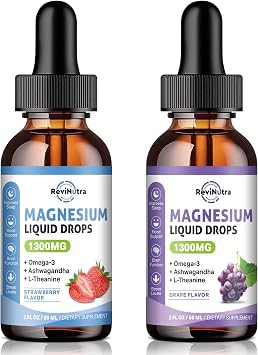 2 Pack Triple Magnesium Complex Liquid Drops Strawberry & Grape Flavor