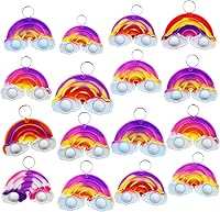 Vista 8 de Mini llavero de burbujas a granel para regalo, regalo pequeño de cumpleaños para estudiantes de aula, niños y niñas, regalos pequeños, Arco iris