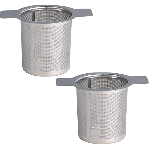 Bridge2shopping Stainless Steel Tea Infuser Premium Tea Strainer with Two Handles & Large Capacity for Loose Tea Leaf, Classic Metal Mesh Tea Filter, Pack 2