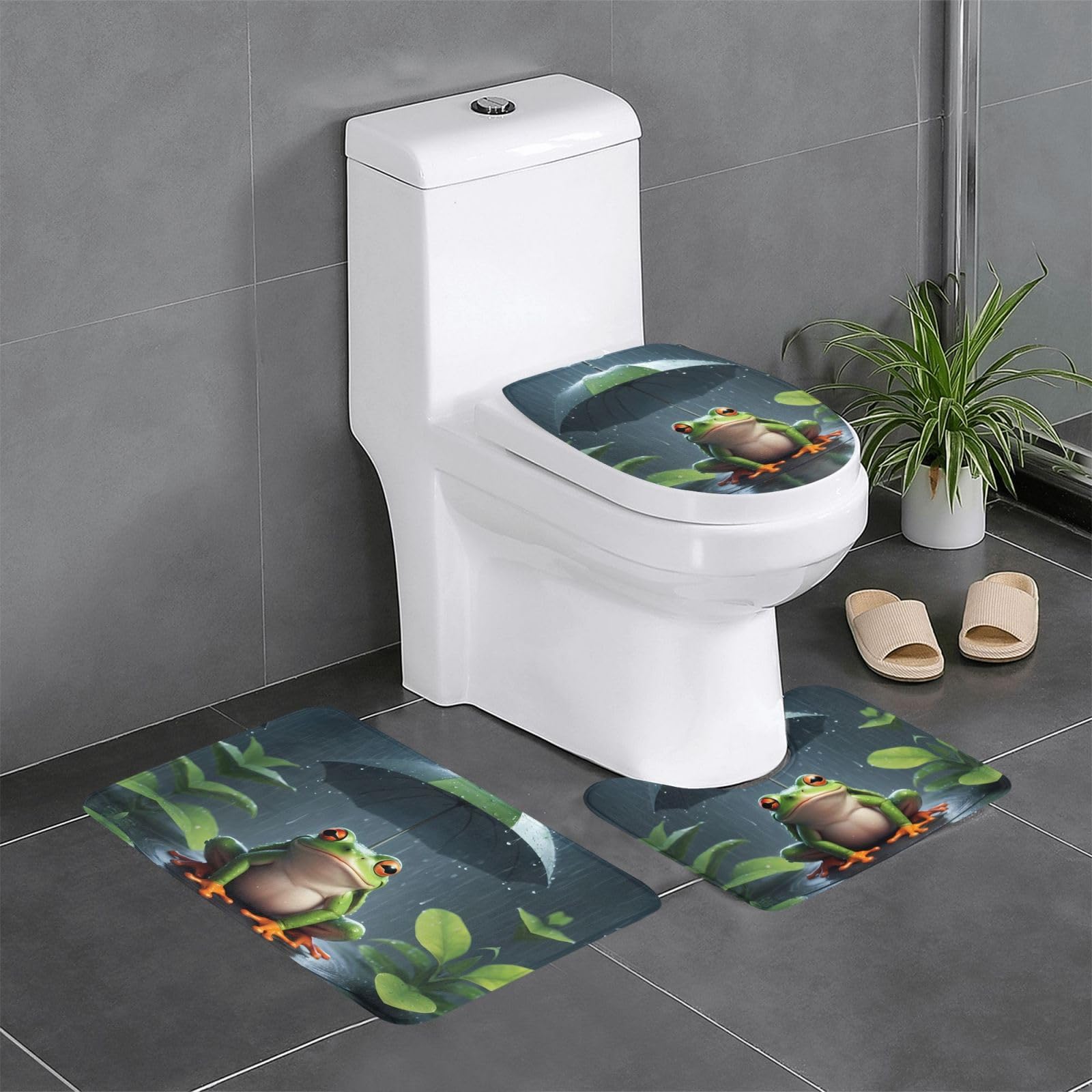 Tapis de salle de bain grenouille absorbant pour éviter les sols mouillés