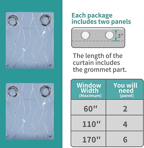 Miniatura 7 de BGment Cortinas para oscurecer la habitación de 72 pulgadas de largo, cortinas opacas con aislamiento térmico con ojales y línea ondulada y puntos