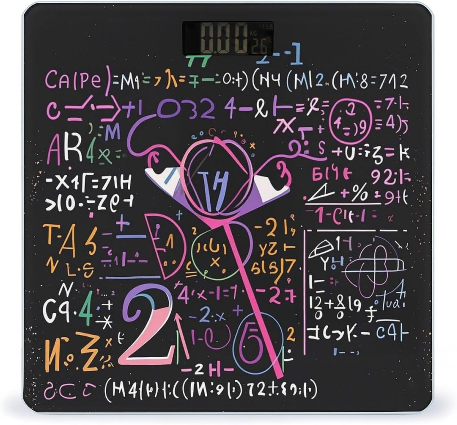 Math Formula Scale for Body Weight Accurate Digital Bathroom Scale Toughened Glass High Precision Scales Smart Weight Scales with Large LCD Backlight Display Weighing Machine