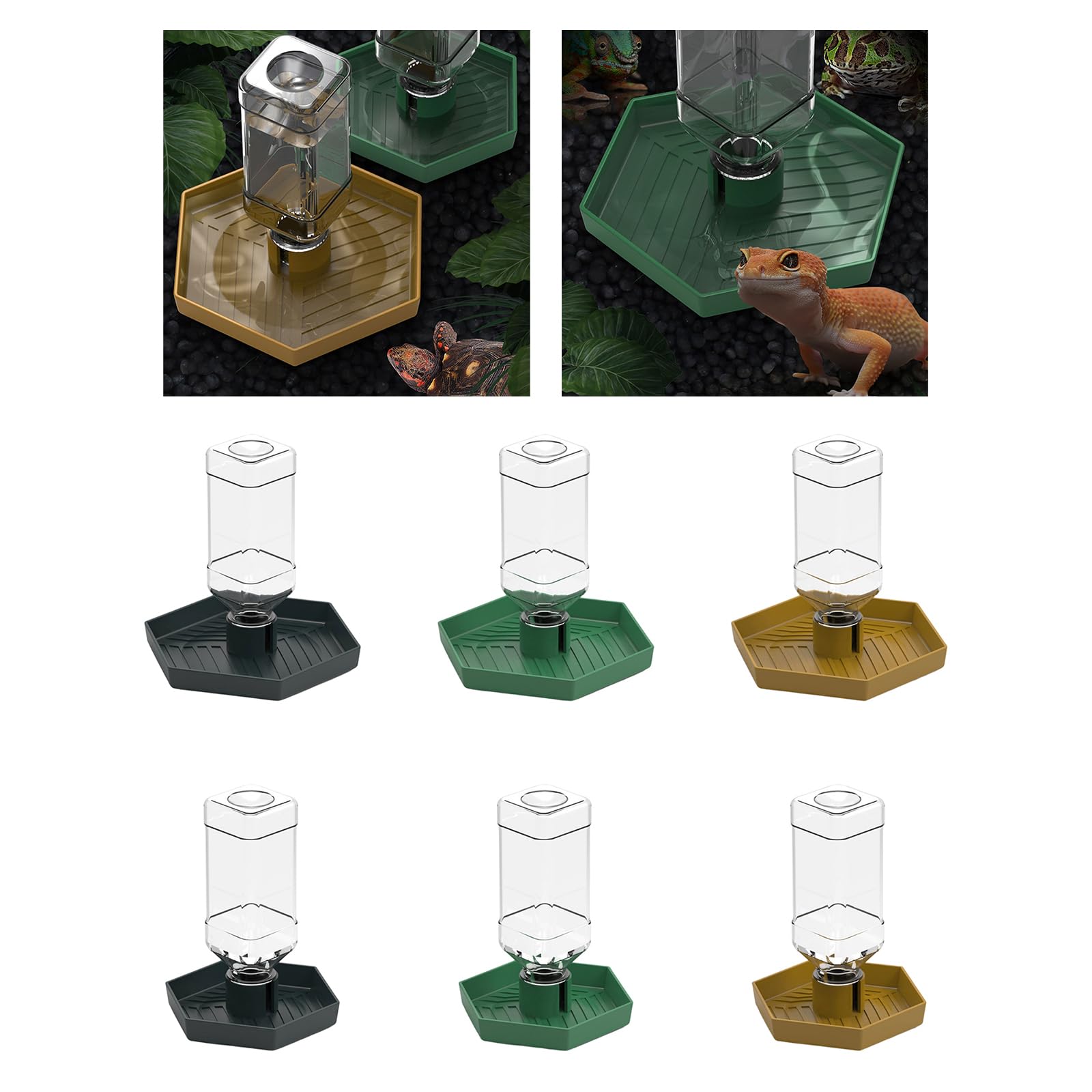 Fcnjsao Reptiles Watering Solution Nonslip Water Feeder for Amphibians Reptiles Automatic Water Feeder Water Bottle Pet Supply