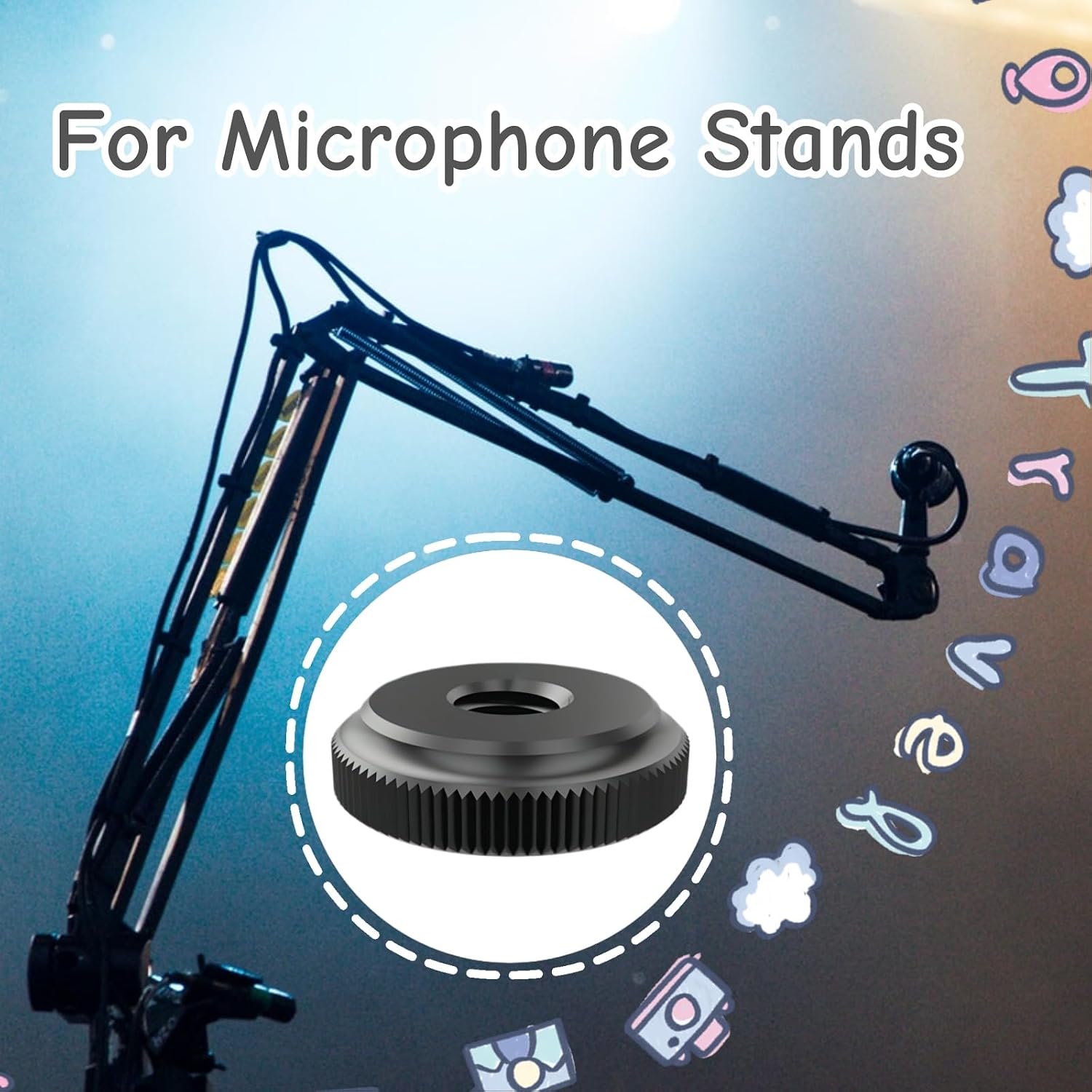 6 PCS Thumb Wheel Nut 3/8" Aluminum Alloy Microphone Stand Nut