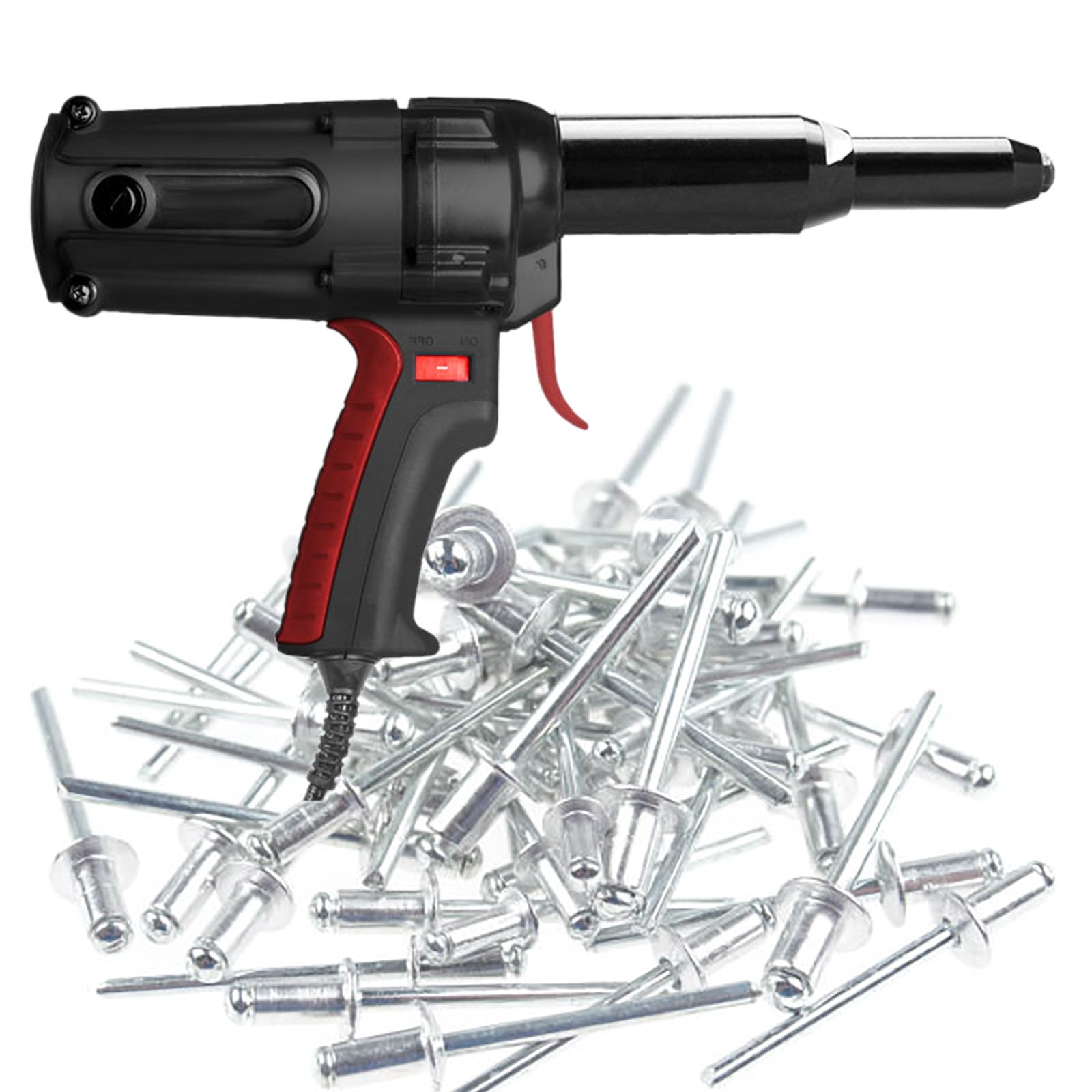 Remachadora con Cable, Remachadora Automática Eléctrica, Motor sin Escobillas, 220 V 600 W, Compatible con Remaches de 5/32"(4 mm) a 1/4"(6,4 mm)