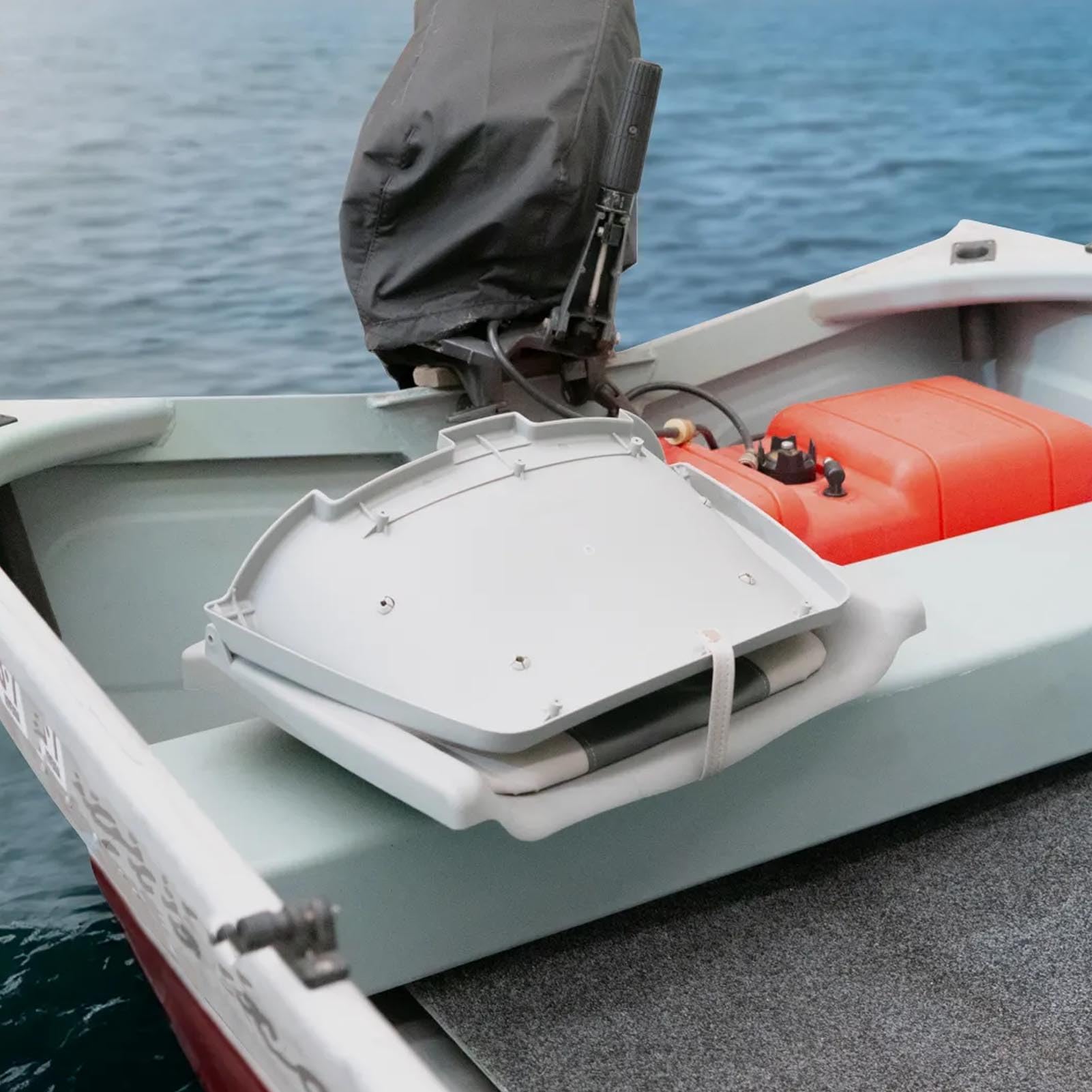 Eujgoov Asientos Plegables para Barcos con Respaldo bajo, Silla para Barcos Marinos con Respaldo para Pesca en Kayaks, Ligeros Acolchados con Cuero de PVC Resistente Al Agua