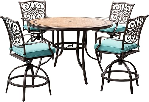 Hanover Monaco - Silla mecedora, marco de aluminio, cómodo material de eslinga, resistente al óxido, 1 unidad, color marrón