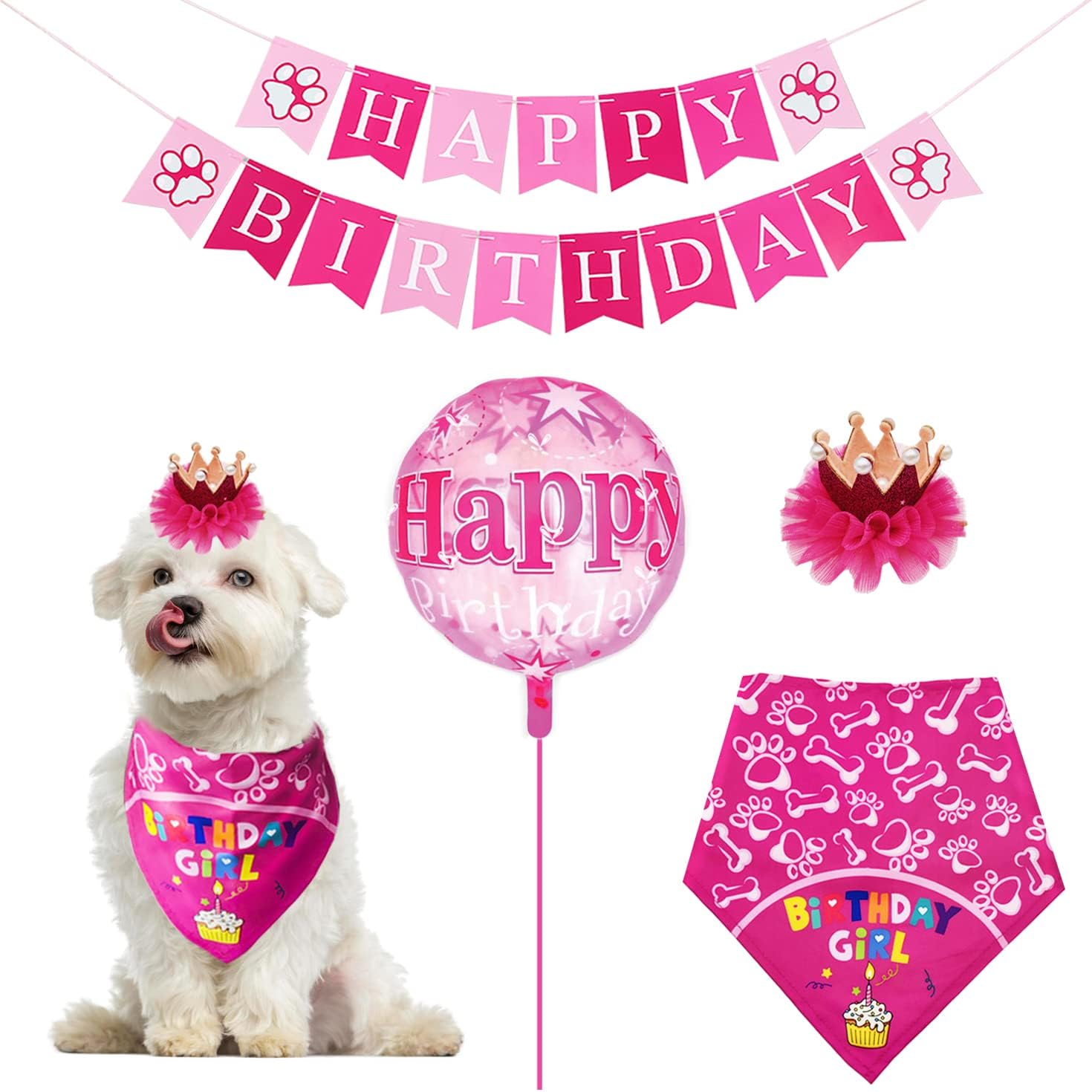 DoDottii Dog Birthday Party Supplies Cut Dog Birthday
