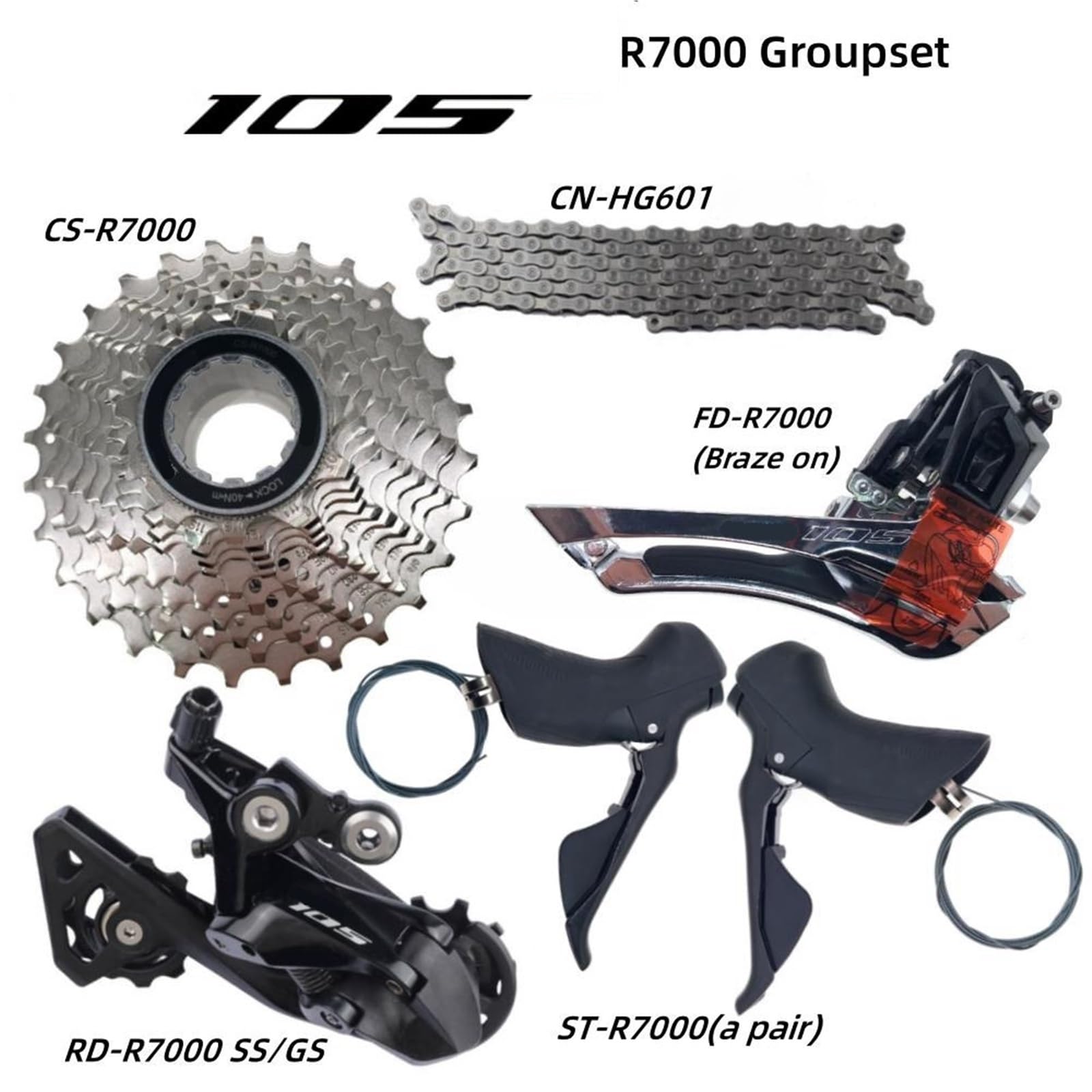 Shimano 105 R7000 リア・フロントディレイラーセット Amazon | 互換性があります Shimano 105 R7000 2×11 スピード ロード