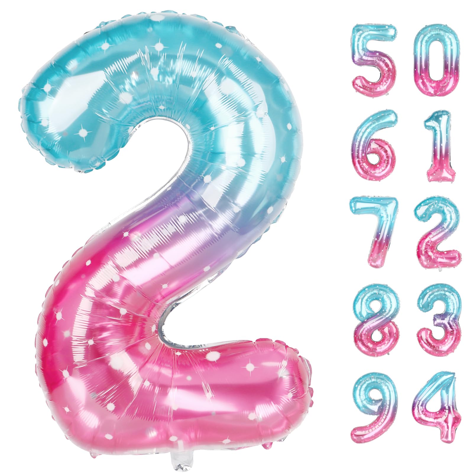 IWERP Starry Sky Number 2 Balloon 40 Inch | Festive Birthday Party Decoration - main product image