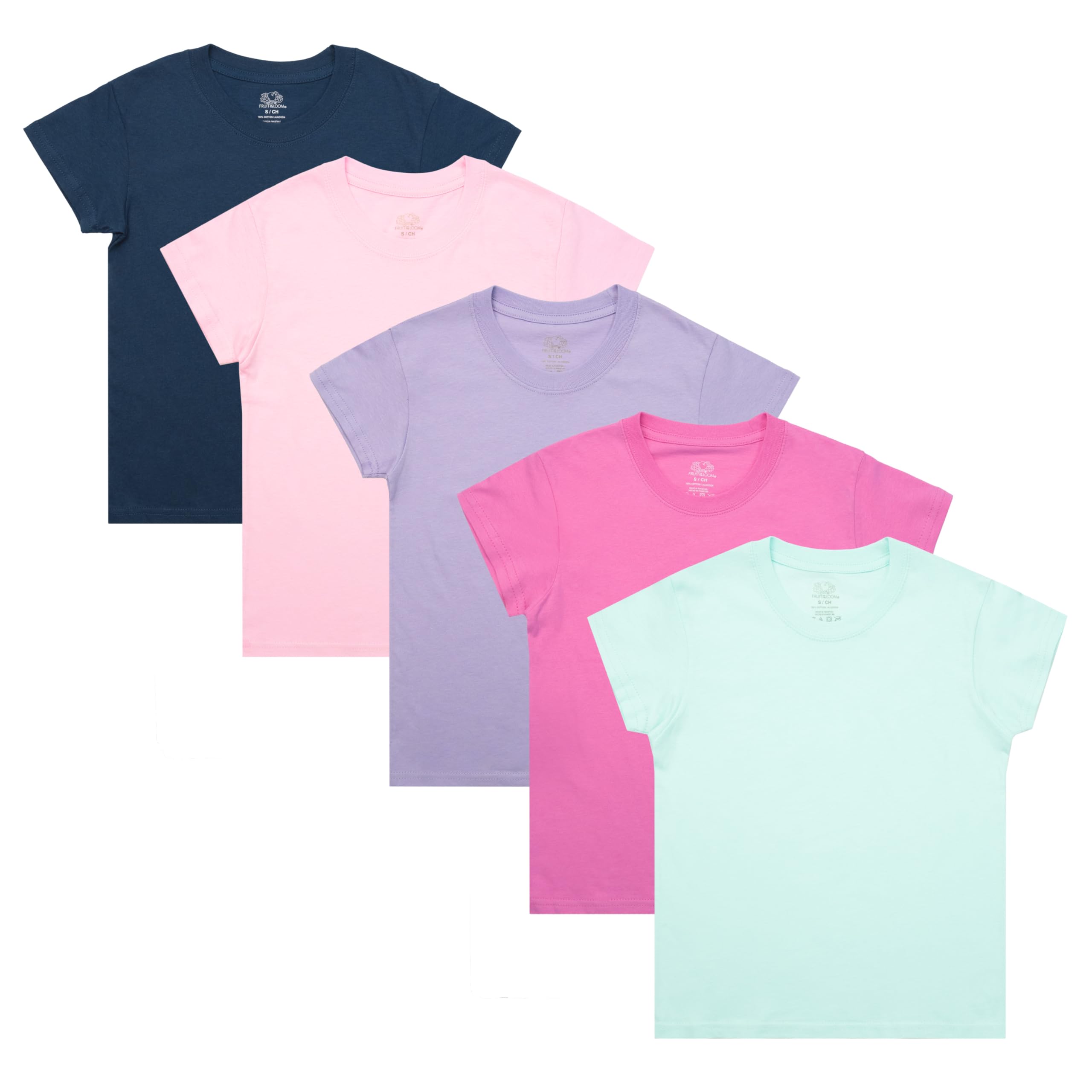 Girls' and Toddler Short Sleeve Crewneck Cotton Undershirt