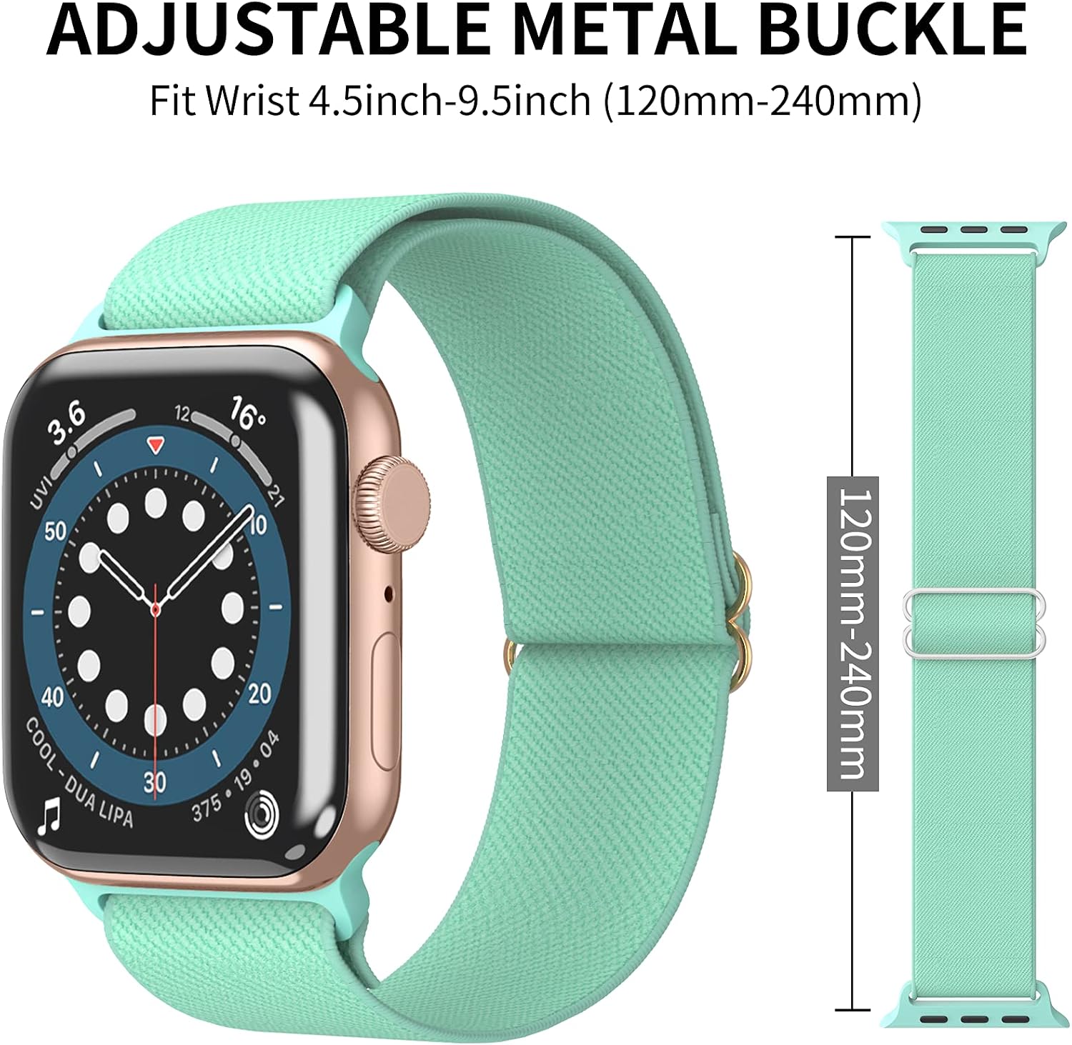 HAPAW 2 Pack Elastic Nylon Bands Compatible with Apple Watch Bands 38/40/41/42/44/45mm, Soft Adjustable Stretchy Solo Loop Breathable Strap Replacement Wristband Women Men for iWatch