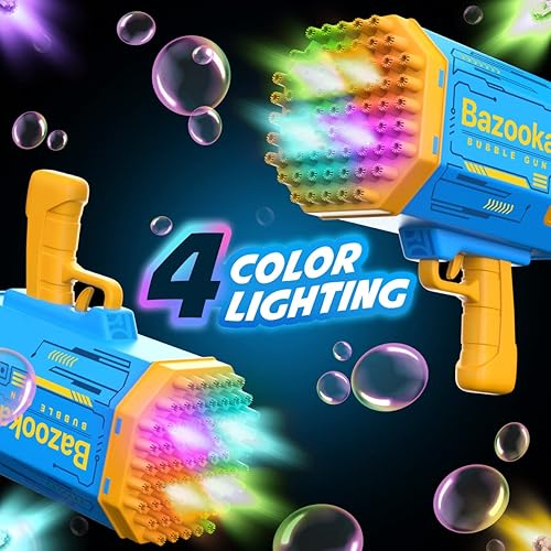 Miniatura 3 de Bubble Machine Blaster - Blue Bubble Gun for Kids, Adults, Automatic Bubble Machine Gun with 69 Holes, LED Lights, 5000 Bubbles per Minute, Funny