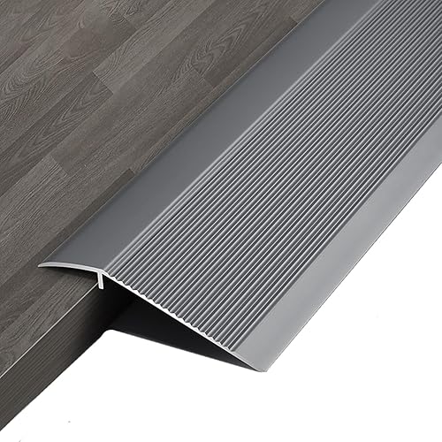 Rampa de umbral de puerta, tira de transición de piso, umbrales interiores de metal para puertas, borde de puerta negro mate para suelos de vinilo