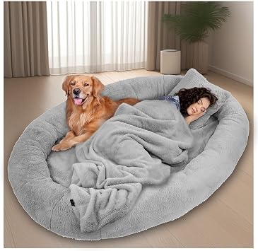 Adult dog bed,dog bed for humans,adult dog bed for humans,Long Human Size Dog,dog sofa bed,funny fuzzy dog bed,Calming Human Size Giant Dog Bed Fits Pet FamiliesL*W*H165*100*25CM/65*39*9IN