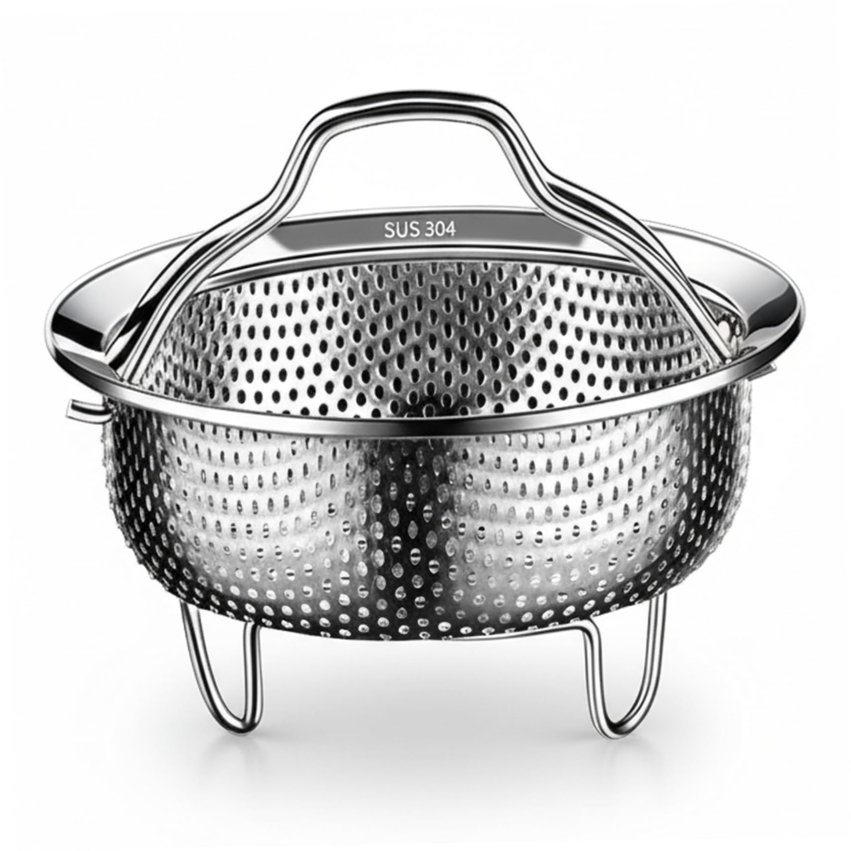 Gemuseeee 14cm Steam Basket, 304 Stainless Steel Steaming Basket with Fine Mesh Holes & Heat-Resistant Handle for Even Cooking in Pots and Rice Cookers Steam, Steaming, for Pot, Ste