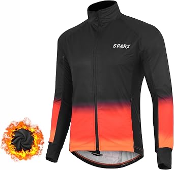 Sparx Thermal Softshell Cycling Jacket Windproof Winter Bike Jacket Small, Blended