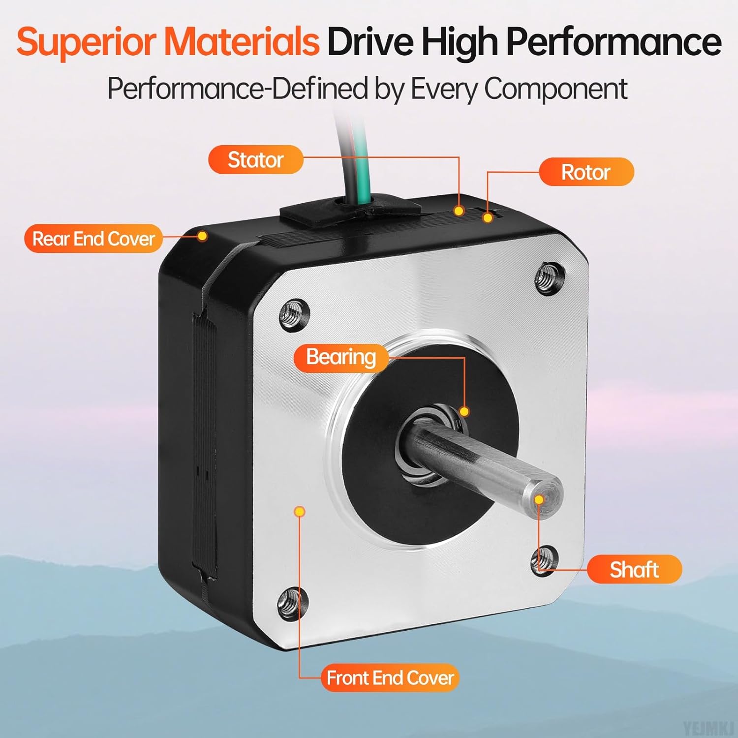 3Pack Nema 17 Stepper Motor 2 Phase 1.8‌°‌ 0.13Nm(18.41oz·in) High Torque Bipolar 21mm 4.2Ω 1.0A 4-Lead Shaft 24mm φ5mm 42 Stepper Motor Cable 1M for 3D Printer DIY Robot CNC Machine