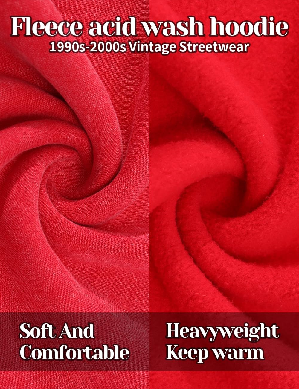 Mens Oversized Acid Wash Hoodies Heavyweight Vintage Washed Fleece Hoodie Sweatshirt for Men Women Streetwear - Image 5