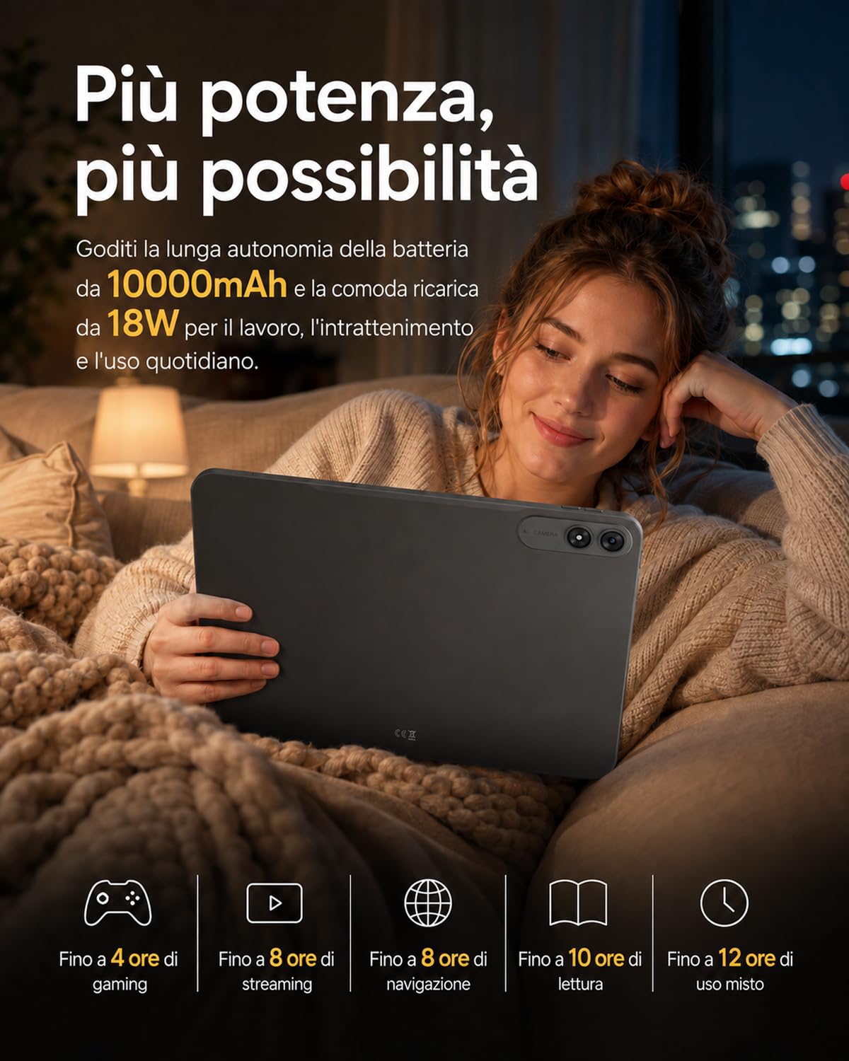TABWEE Tablet 13,4 Pollici con Tastiera, Android 16, 24GB+256GB | Dallo studio allo smart working senza pause: 120Hz, mouse, penna e batteria da 10000mAh seguono ogni idea e progetto.
