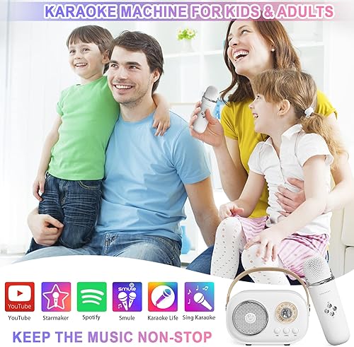 Miniatura 3 de Mini máquina de karaoke, máquina de karaoke para niños y adultos, lindo karaoke con micrófono, altavoz Bluetooth portátil con micrófono, estilo