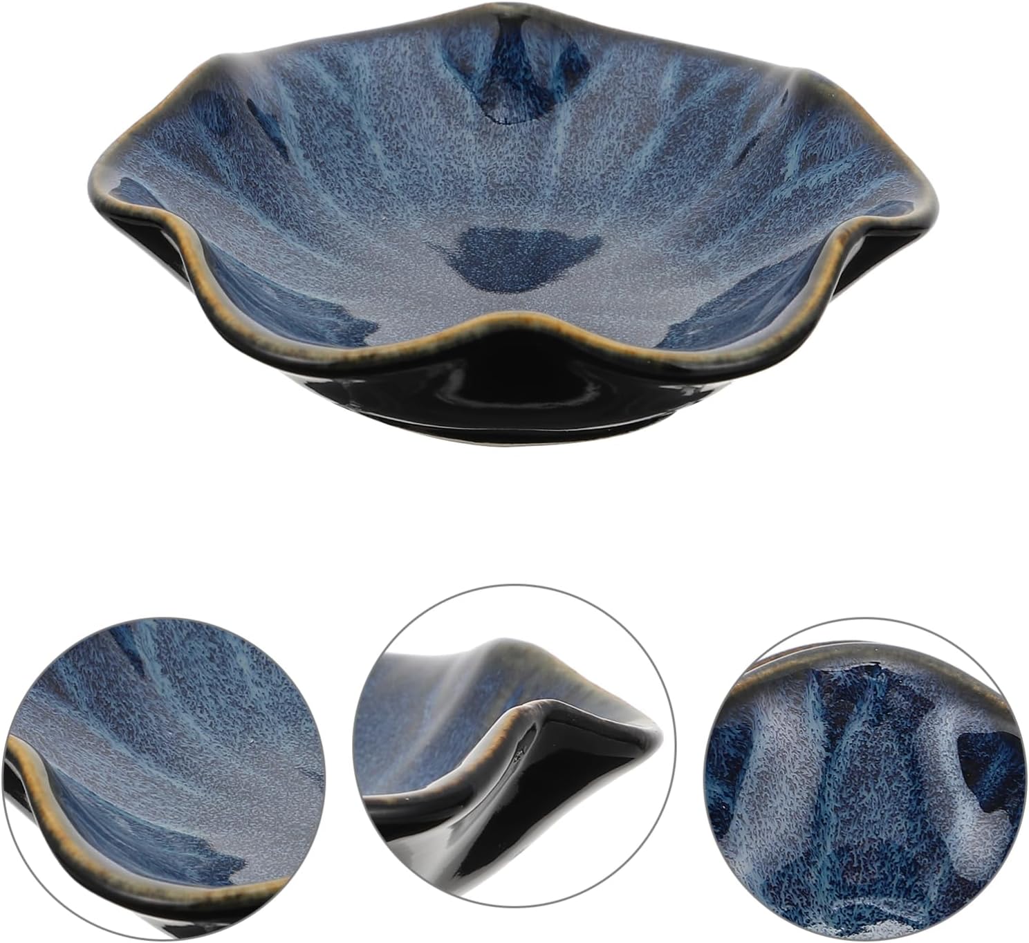Amosfun 3pcs Quality Sauce Dishes Seasoning and Side Dish Bowls Ceramic Dipping Trays for