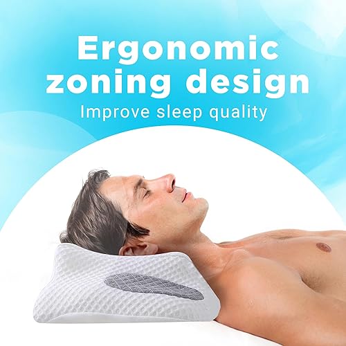 Miniatura 2 de ME-LA Almohada cervical para aliviar el dolor de cuello, almohada cervical de espuma viscoelástica ajustable, almohadas ergonómicas de espuma