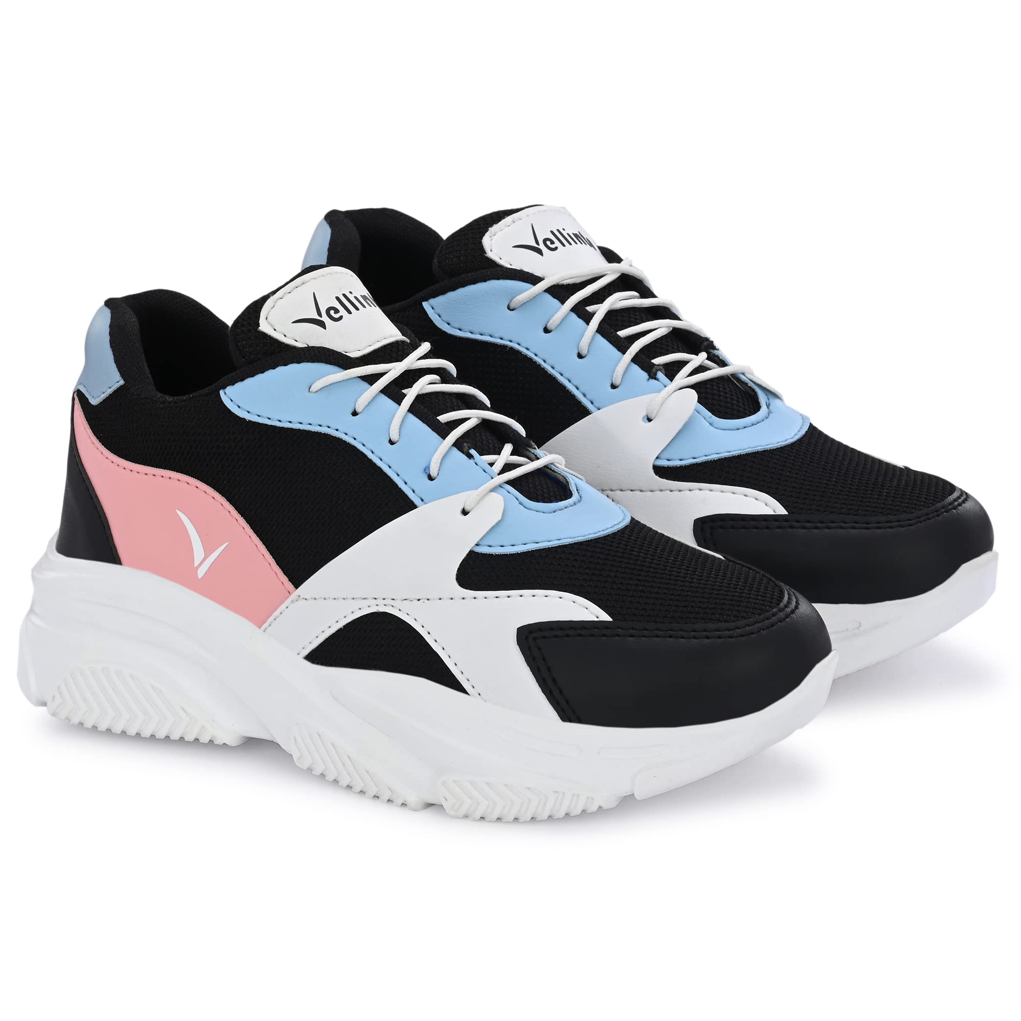 Vellinto Wonder Women Colour Block Shoes for Women ll Casual Sneakers for Women Black (B0BYXPM51H) Amazon Price History, Amazon Price Tracker