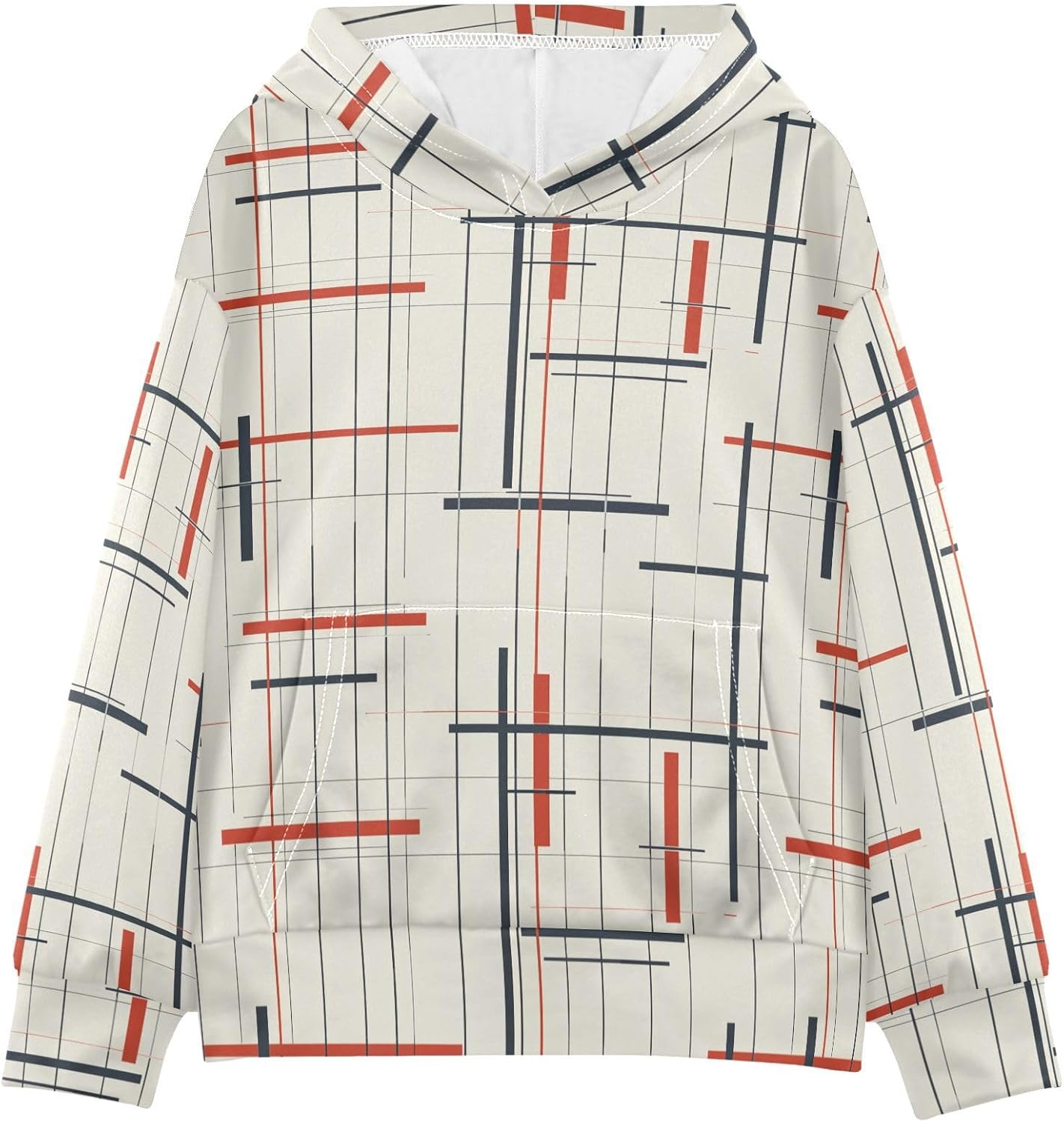 ALAZA Vertical & Horizontal Stripe Hoodies Sweatshirt for Boys Girls Kids Hooded Pullover Top
