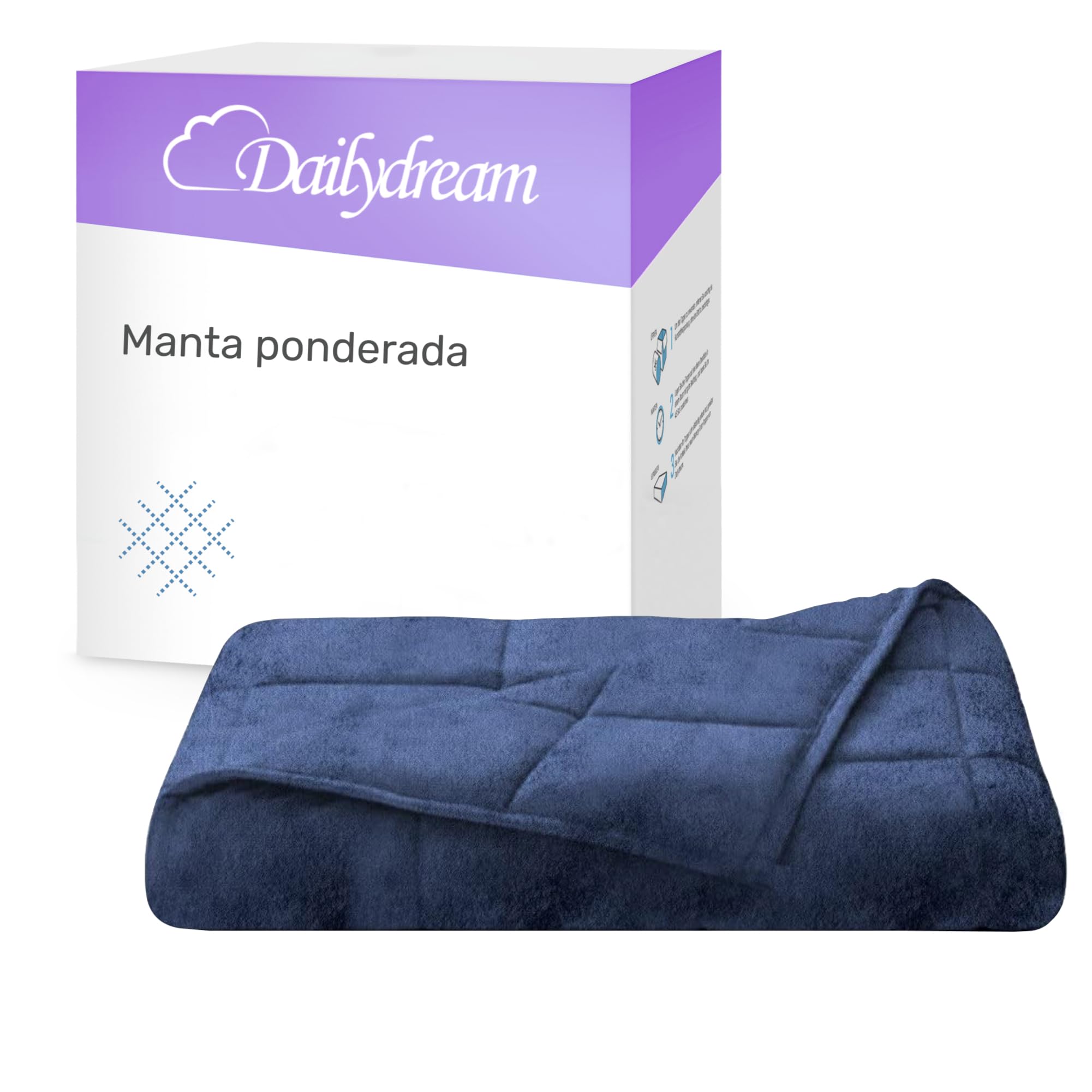 Dailydream Therapie - Manta con peso (forro polar, 4,5 kg, para adultos, 135 x 200 cm), color azul