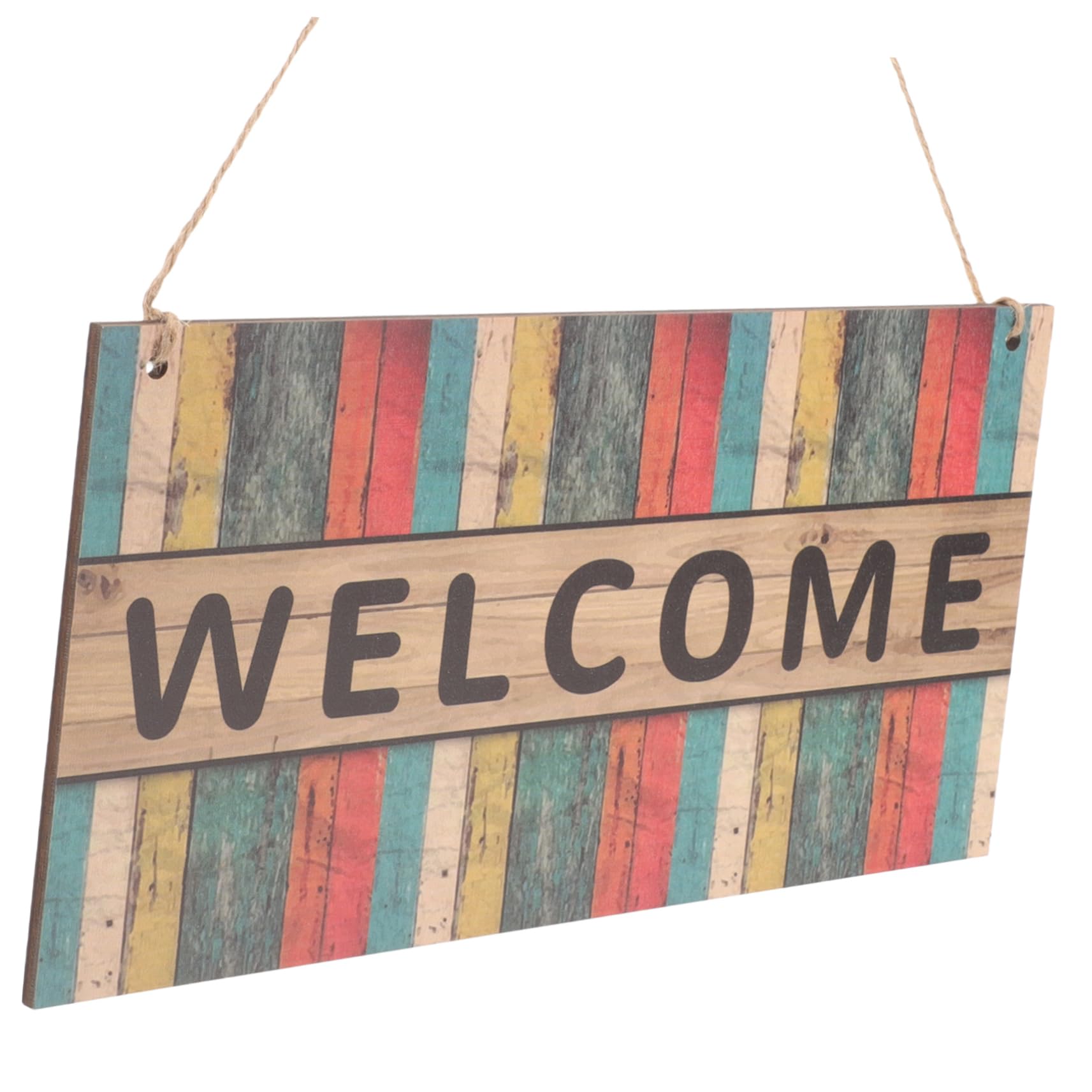 OUNONA Front Door Welcome Decor Wooden Hanging Sign Home Decoration Sign Lanyard Sturdy Outdoor Porch Welcome Sign
