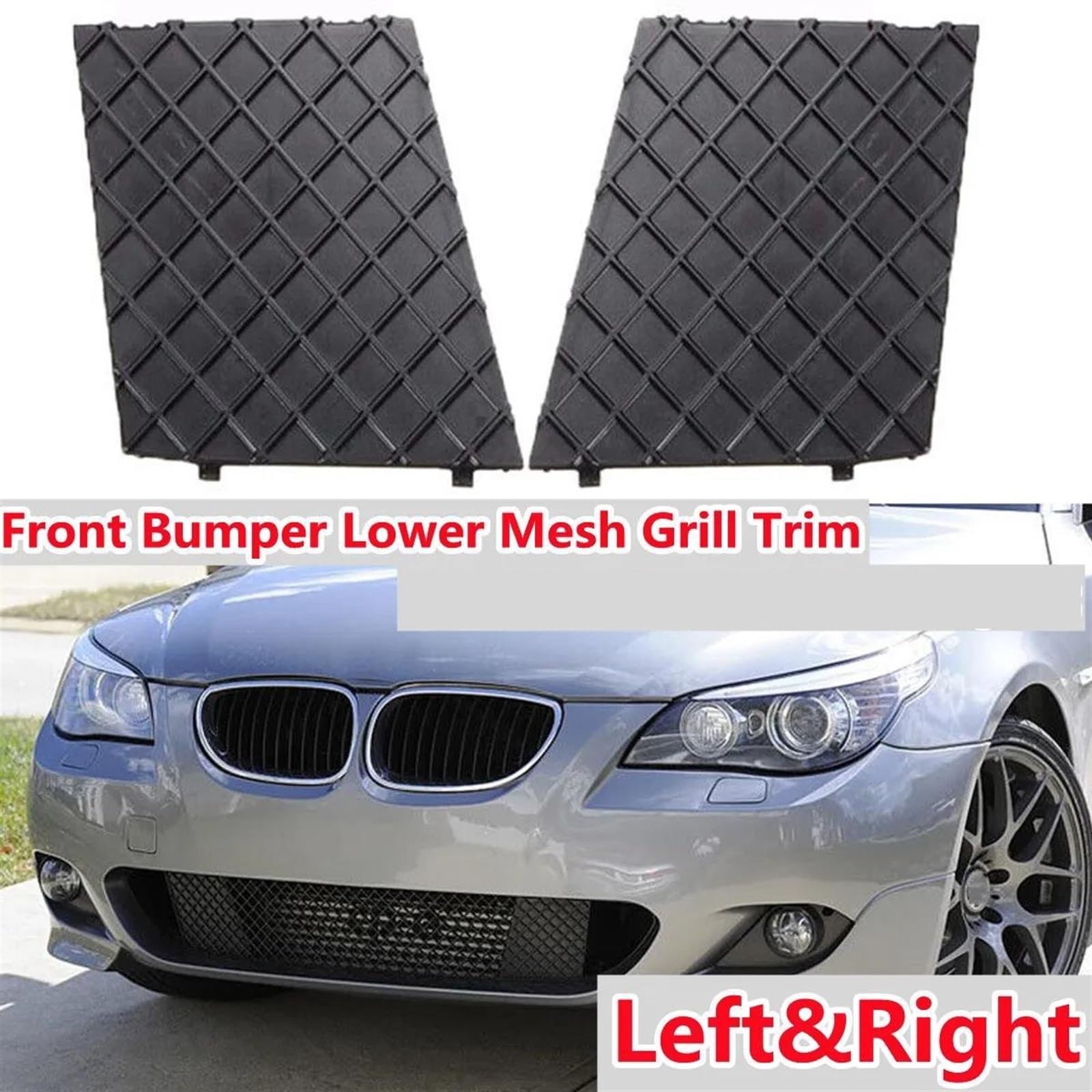 Griglia Ventilazione Per BMW E60 E61 51117897186 51117897184 Auto Paraurti Anteriore Inferiore Maglia Griglia Piastra Di Rivestimento Copertura Griglia Radiatore Griglie
