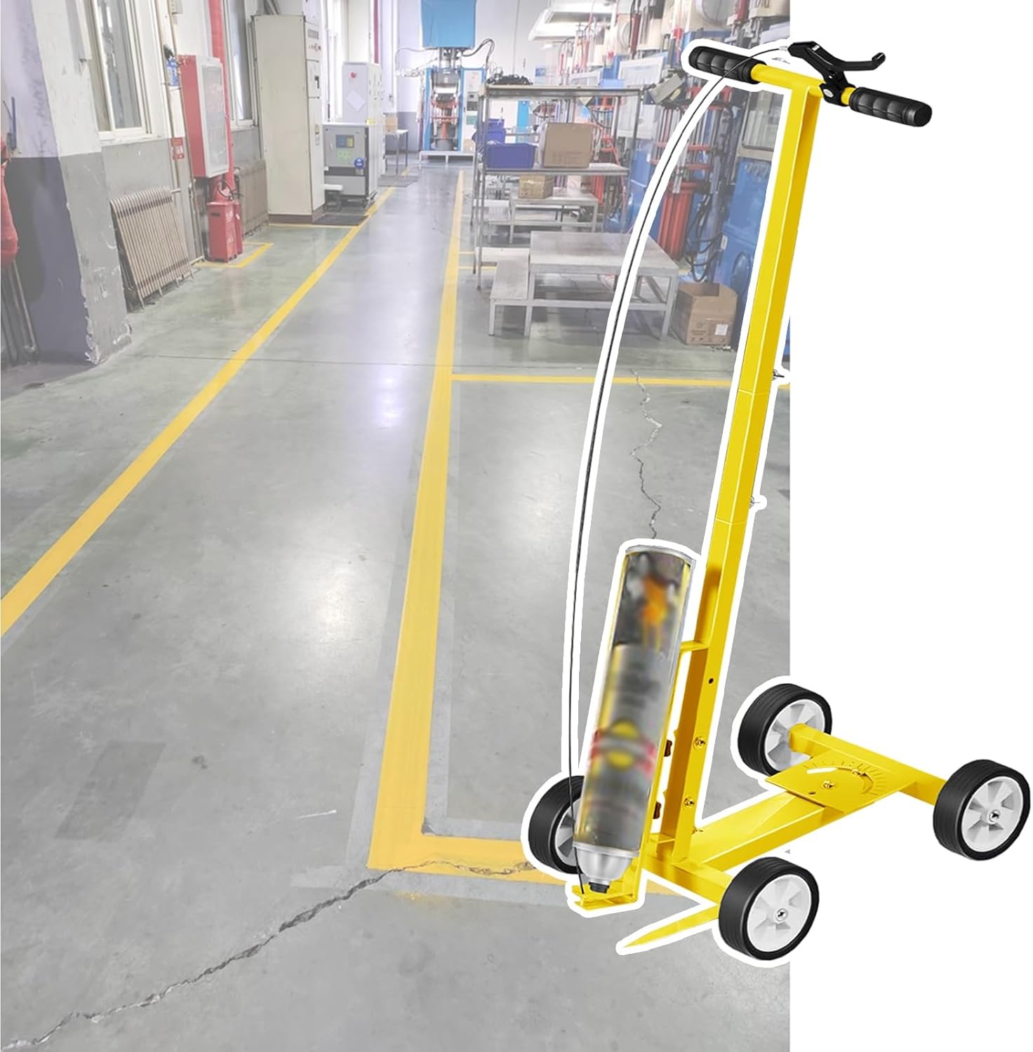 Factories Striping Line Marking Machine, Detachable Striping Spray Paint Wand & Cart, Parking Lot Striper for Straight Lines, Curves, Circles