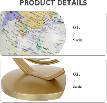 World Globe Rotating Earth Globe for Boys and Girls Geography Classroom Education Decorative Desk Ornament