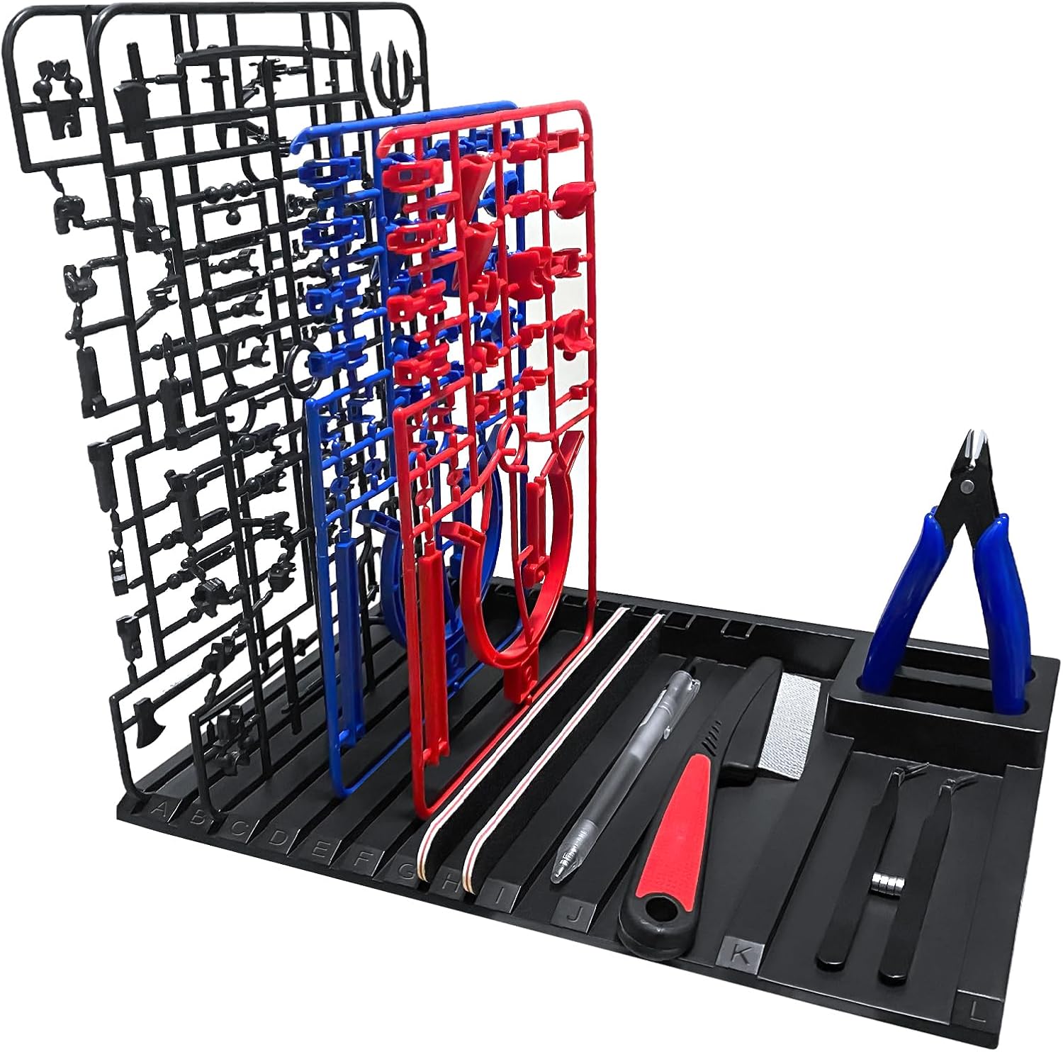 Model Sprue Holder for Gundam MG/HG/PG Kits,Runner Holder Stand Organizer Rack for Gundam Models,Frame Parts Holder for DIY Model Making Accessories,Plastic Tool for Hobby Action Figure (Black)