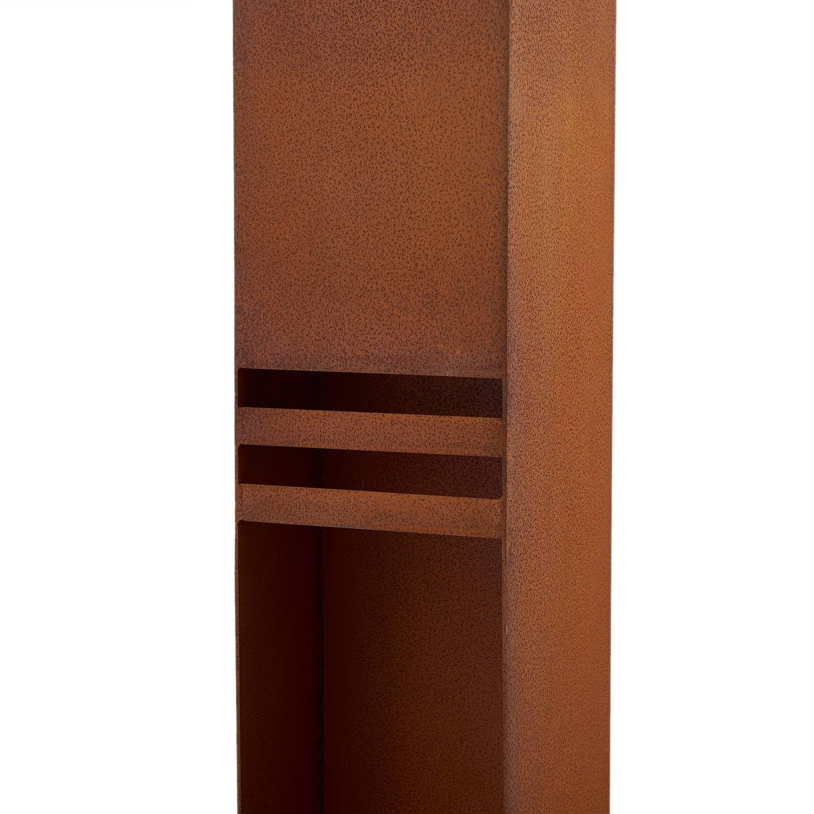 Lucande LED Außenleuchte Oxido (spritzwassergeschützt (Modern) in Braun aus Metall (1 flammig,) - Wegeleuchte Pollerleuchte Wegelampe Sockelleuchte