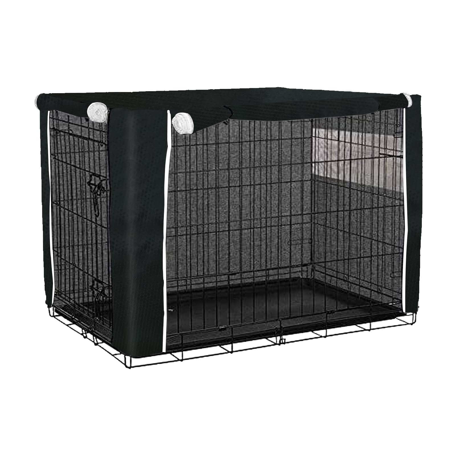 Hundekäfigabdeckung,Hundekäfig Abdeckung,Hundekäfig für Drinnen und Draußen,Abdeckung für Hundeboxen mit Doppeltür langlebig Winddicht,Hunde-Zubehör für Den Innen und Außenbereich