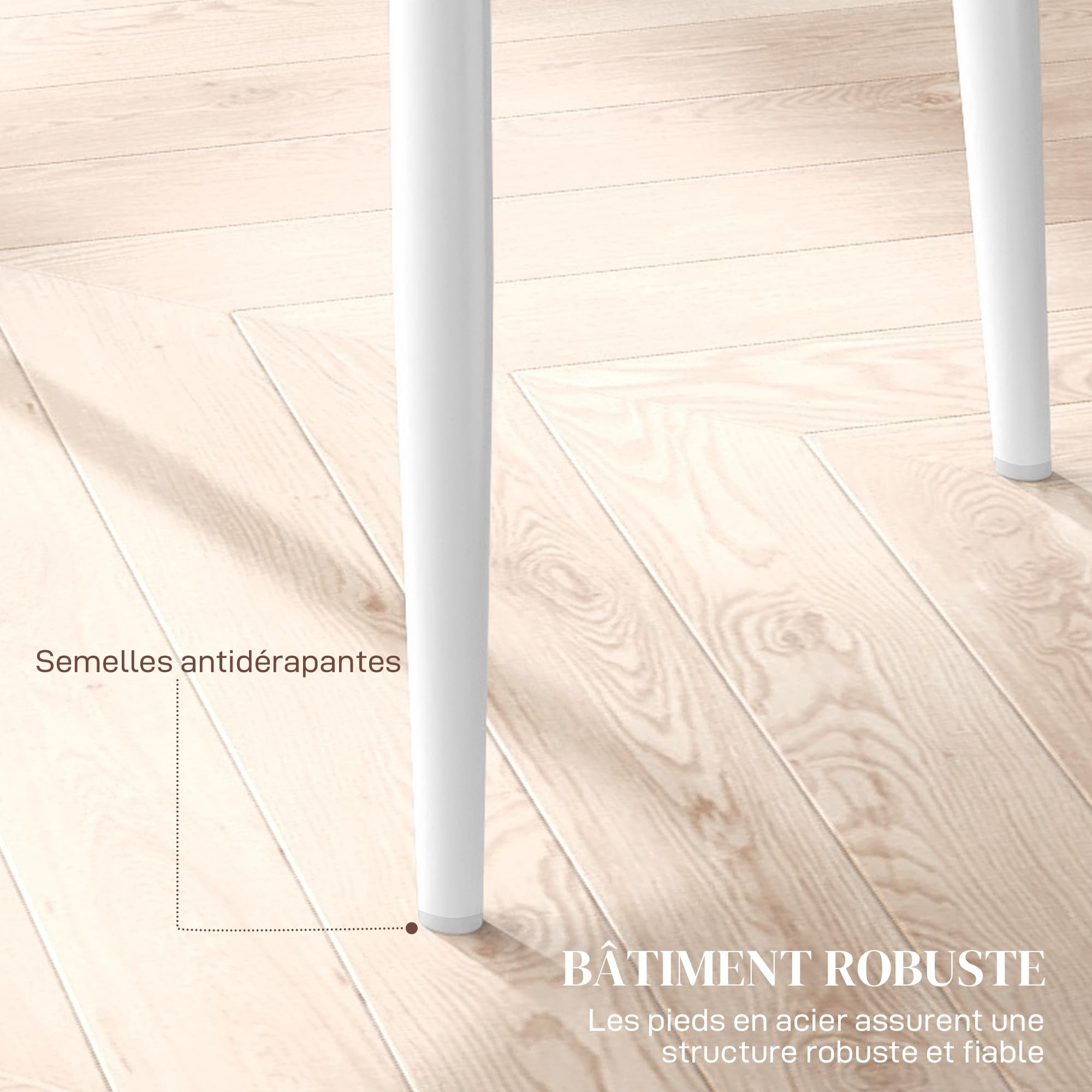 HOMCOM Lot de 2 Chaises Salle à Manger Moderne Dossier Haut, Blanc | Chaises de Cuisine, Style Maison de Campagne, Cadre en Bois de Pin, pour Salon, Chambre, Cuisine
