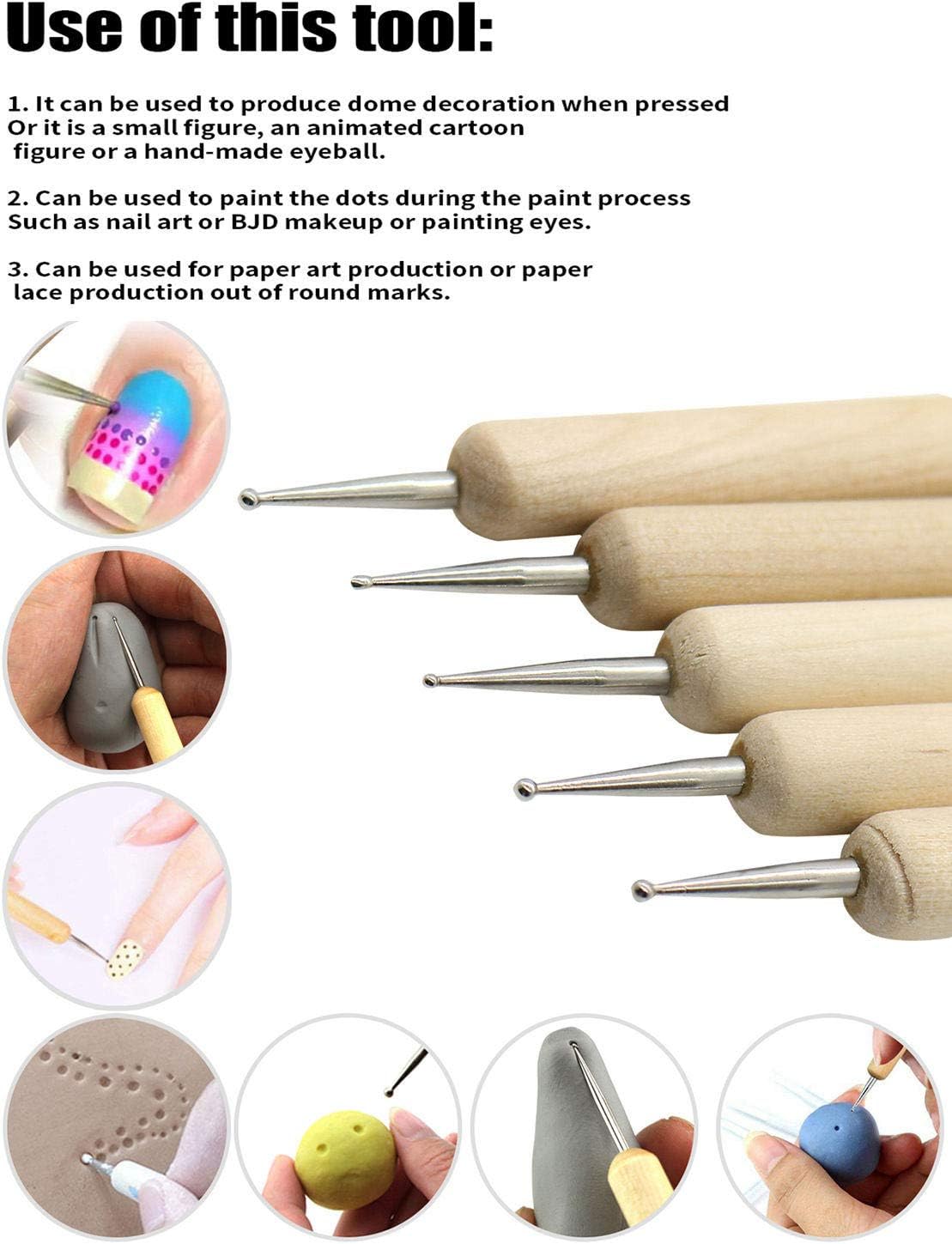 Polymer Clay Tools, 28pcs Modeling Clay Sculpting Tools Set for Pottery Sculpture,Dotting Tools Ball Styluses for Rock Painting Cake Fondant Decoration